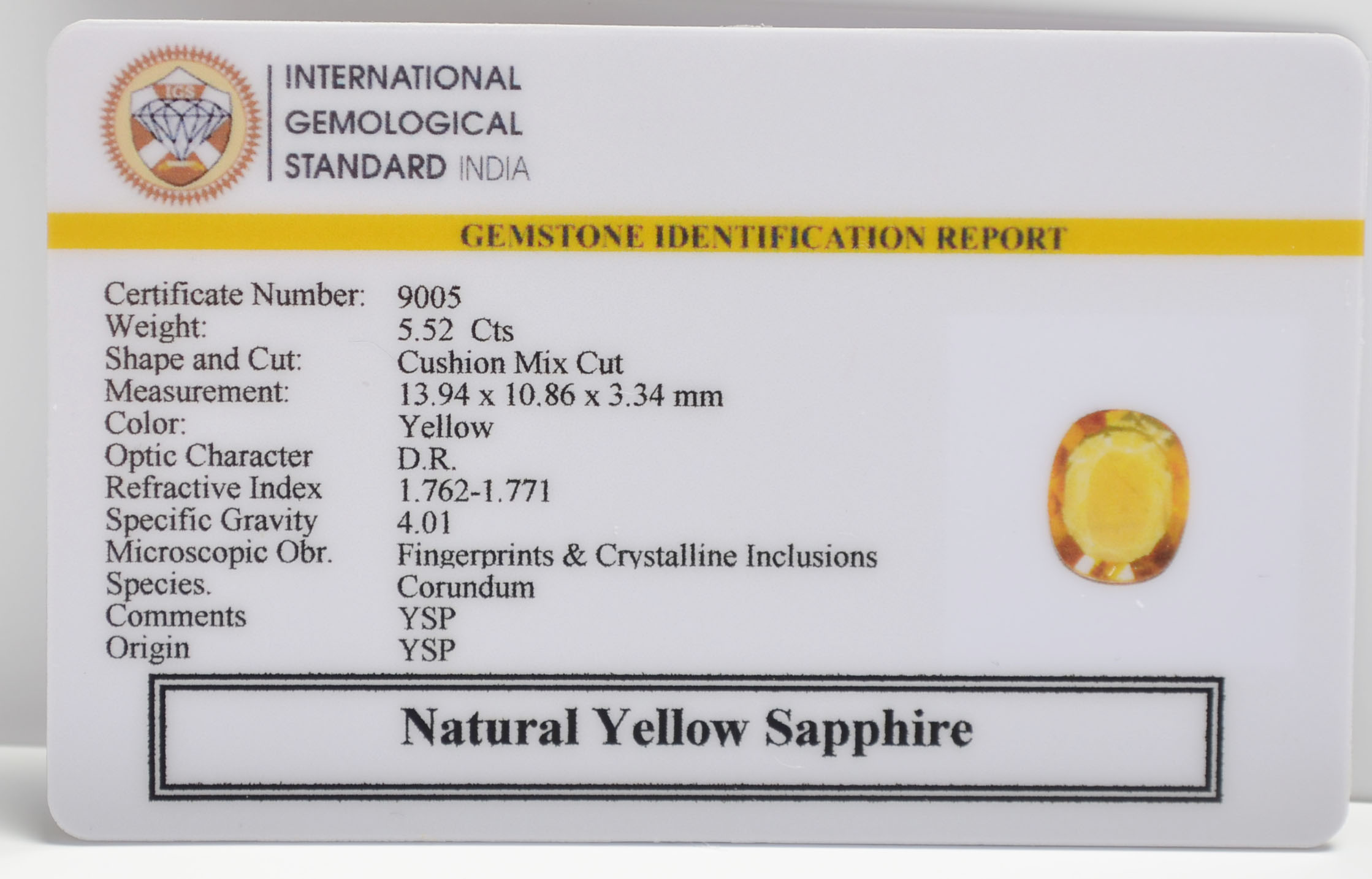 NYSPG8524 2 YELLOW SAPPHIRE 5.52 Ct.