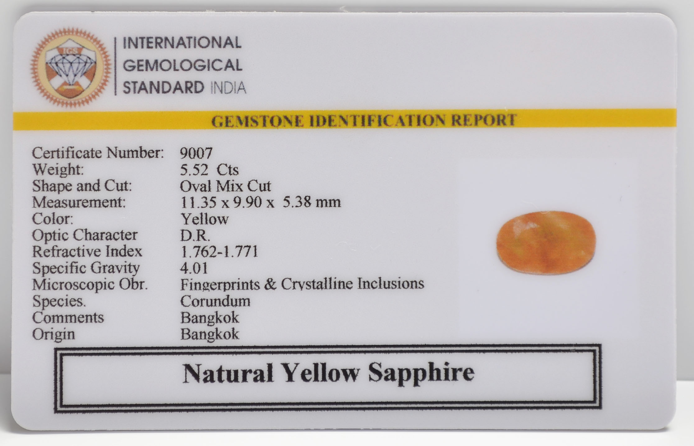NYSPG8525 2 YELLOW SAPPHIRE 5.52 Ct.