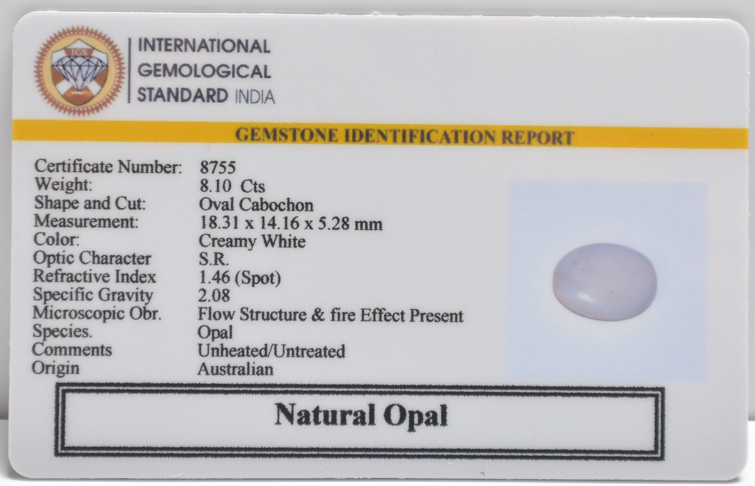 OPL9608 2 OPAL 8.1 Ct.