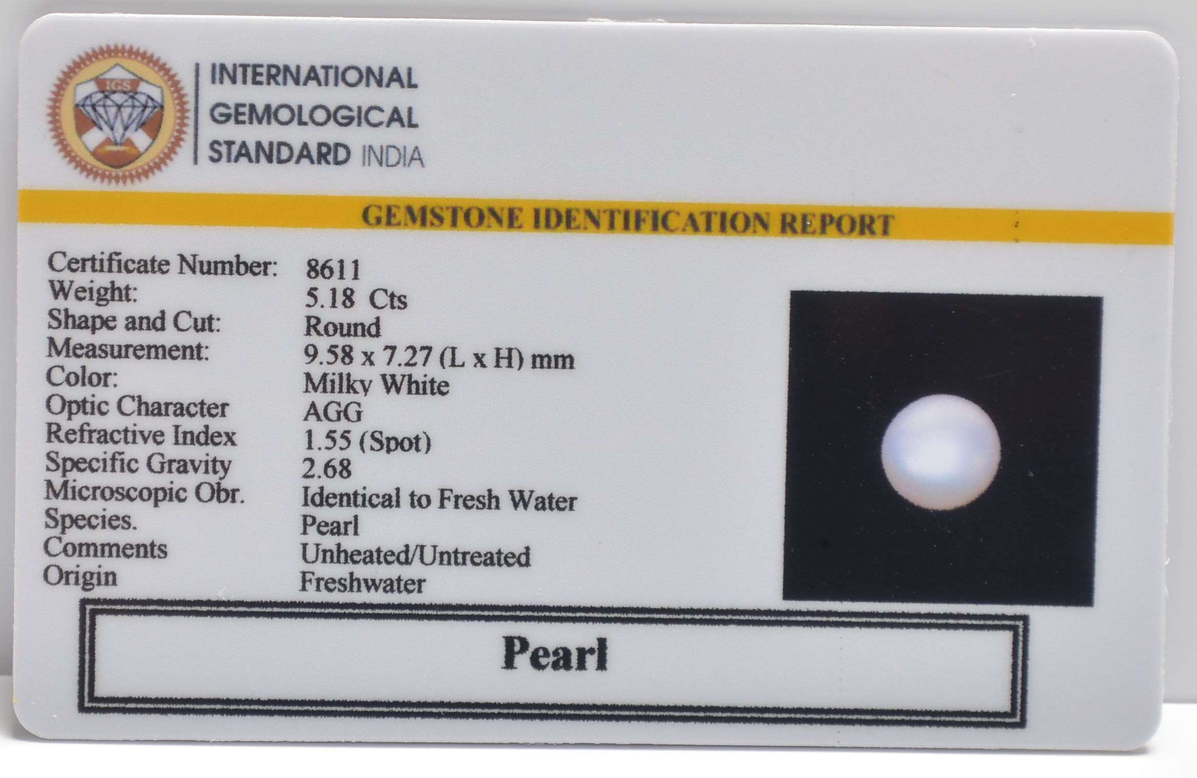 PRL7227 2 PEARL 5.18 Ct.