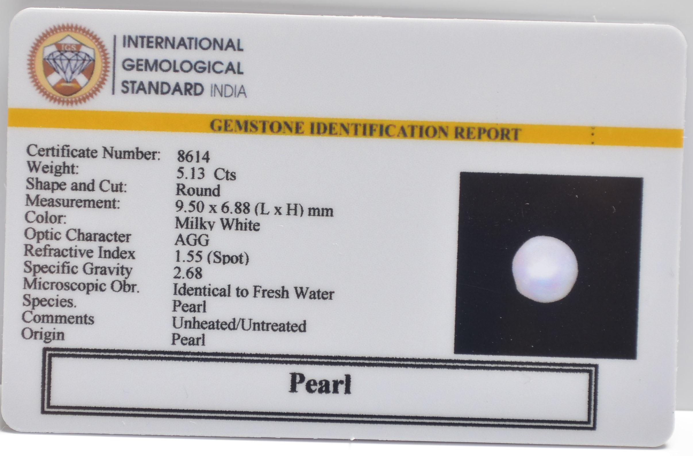 PRL7230 2 PEARL 5.13 Ct.