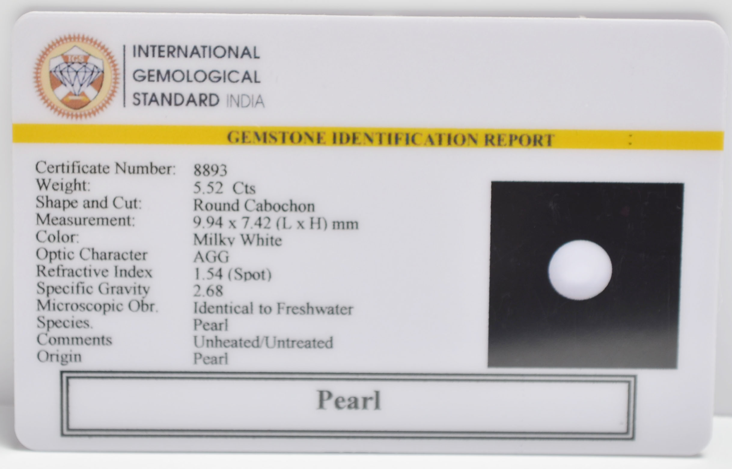 PRL7237 2 PEARL 5.52 Ct.