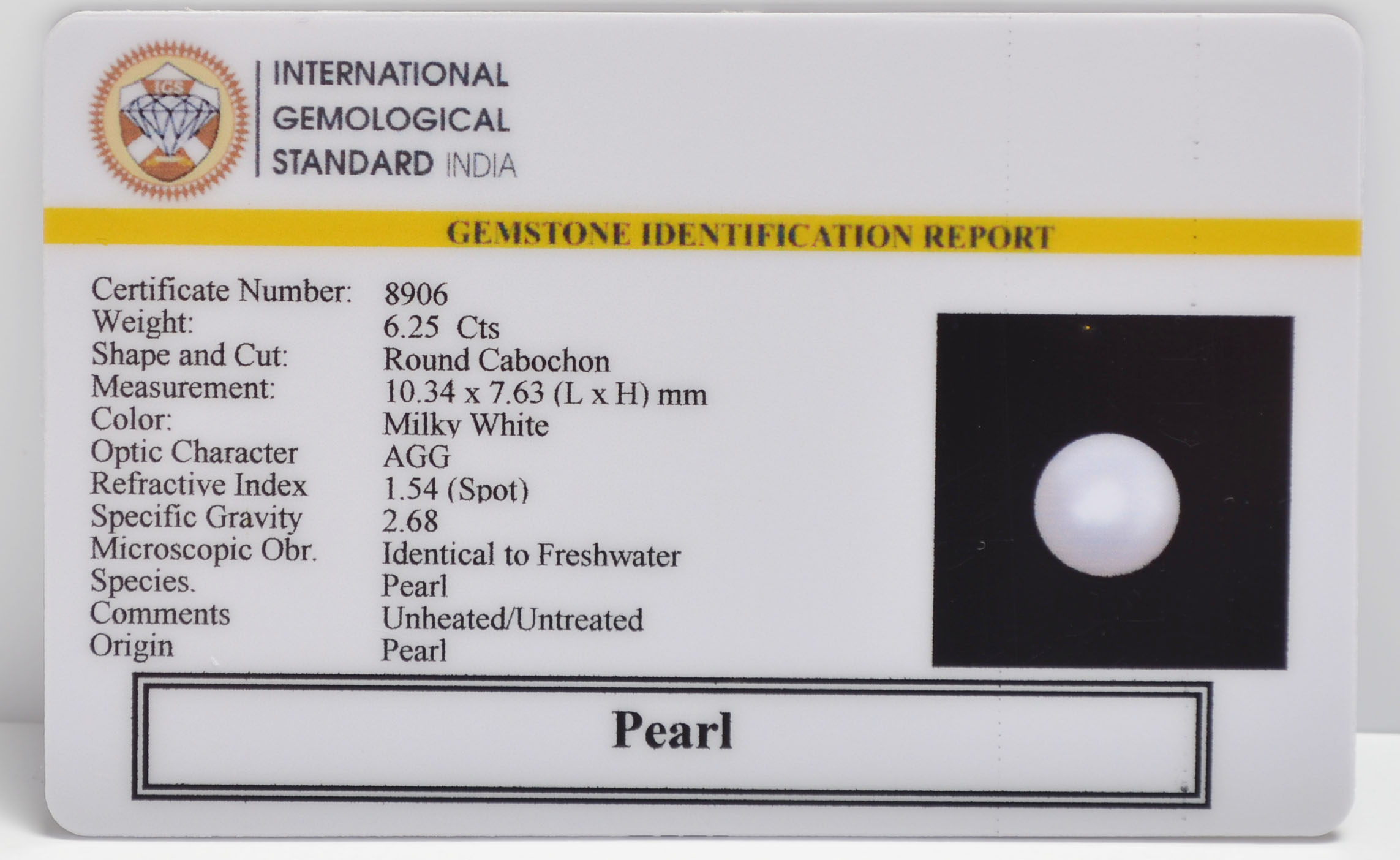PRL7250 2 PEARL 6.25 Ct.