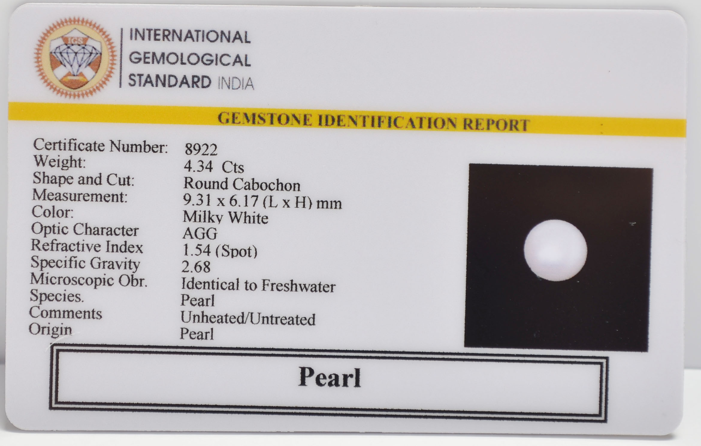PEARL 4.34 Ct. 3 PRL7266 2 PEARL 4.34 Ct.