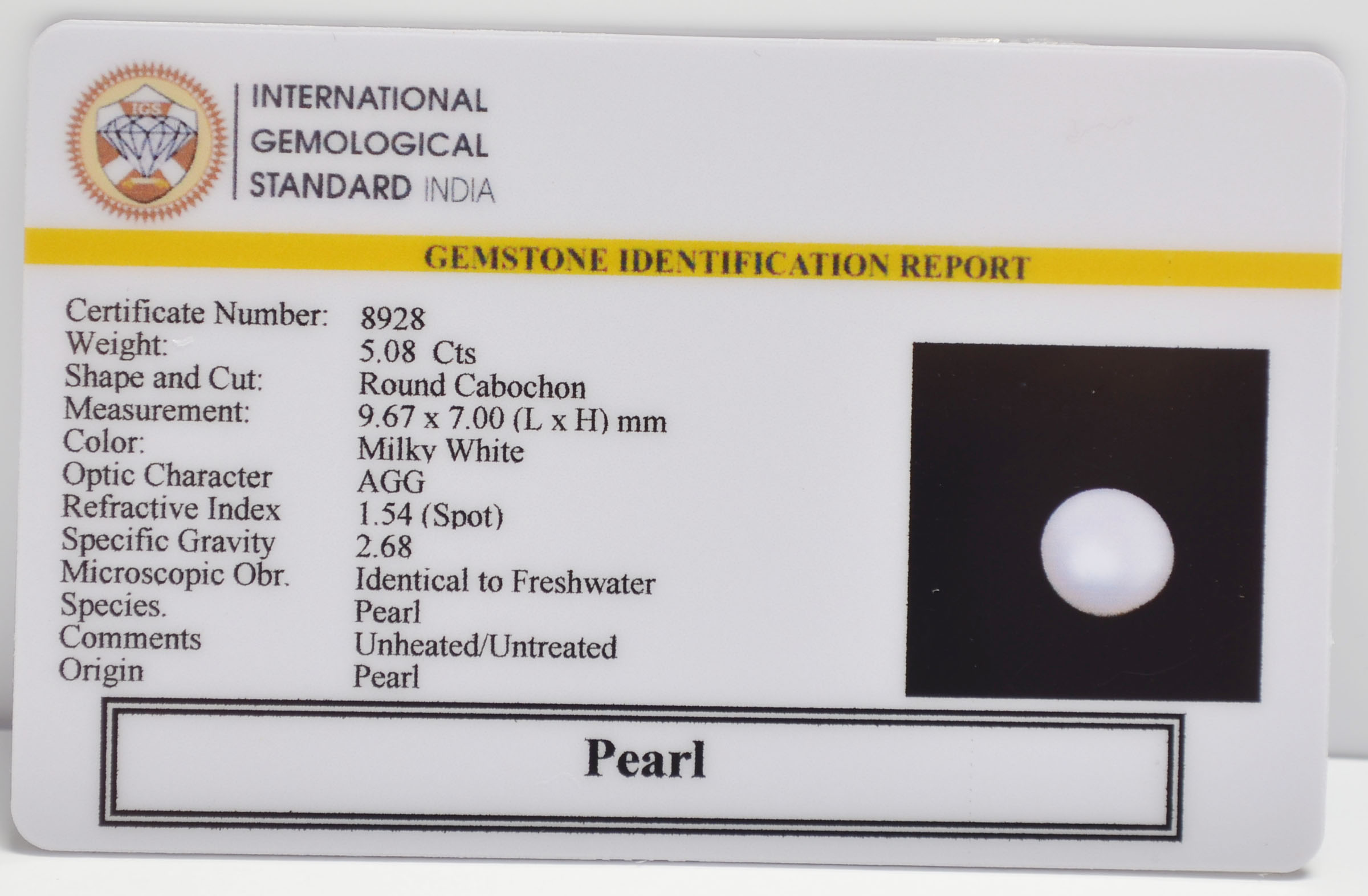 PRL7272 2 PEARL 5.08 Ct.