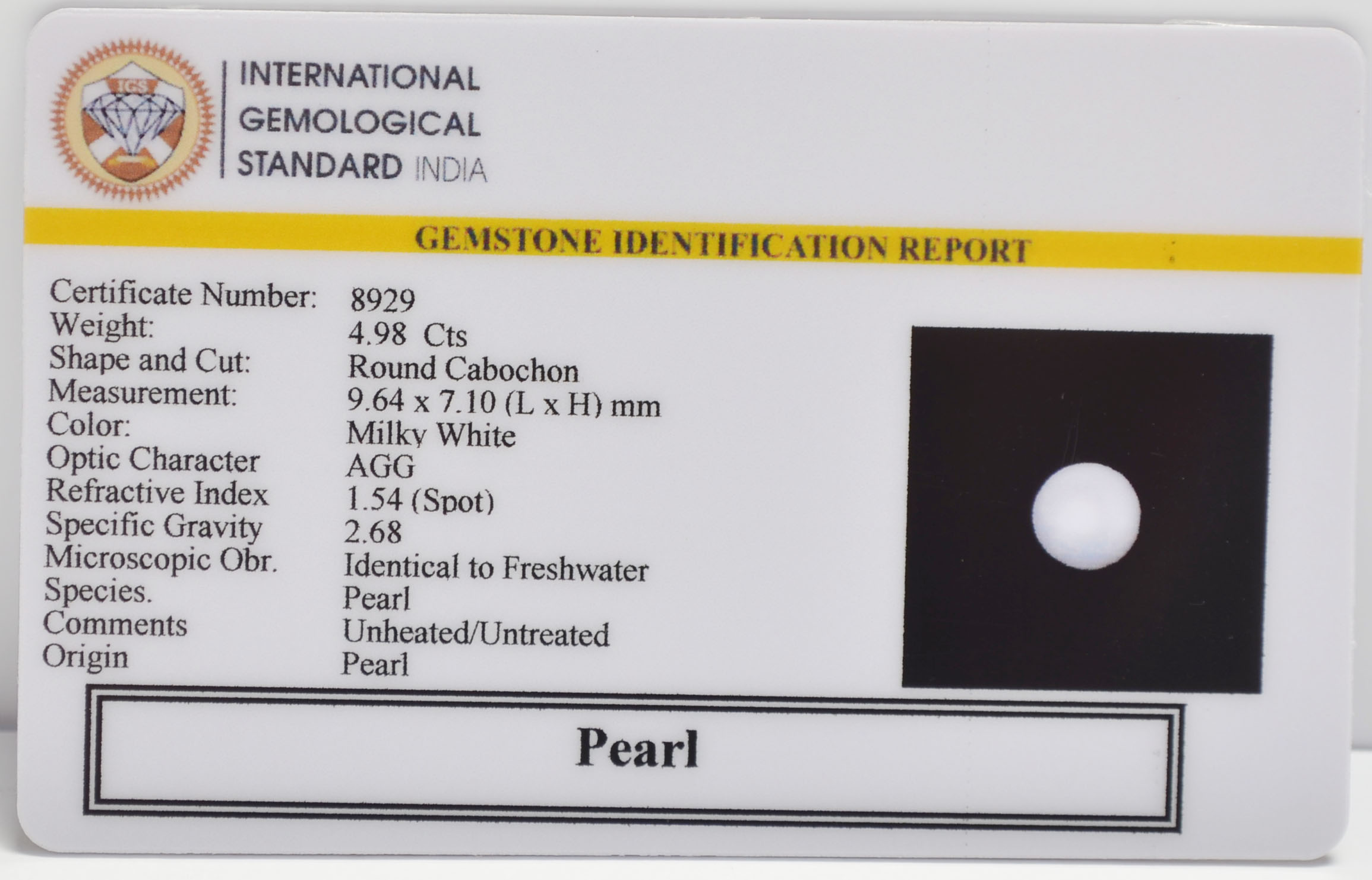 PRL7273 2 PEARL 4.98 Ct.