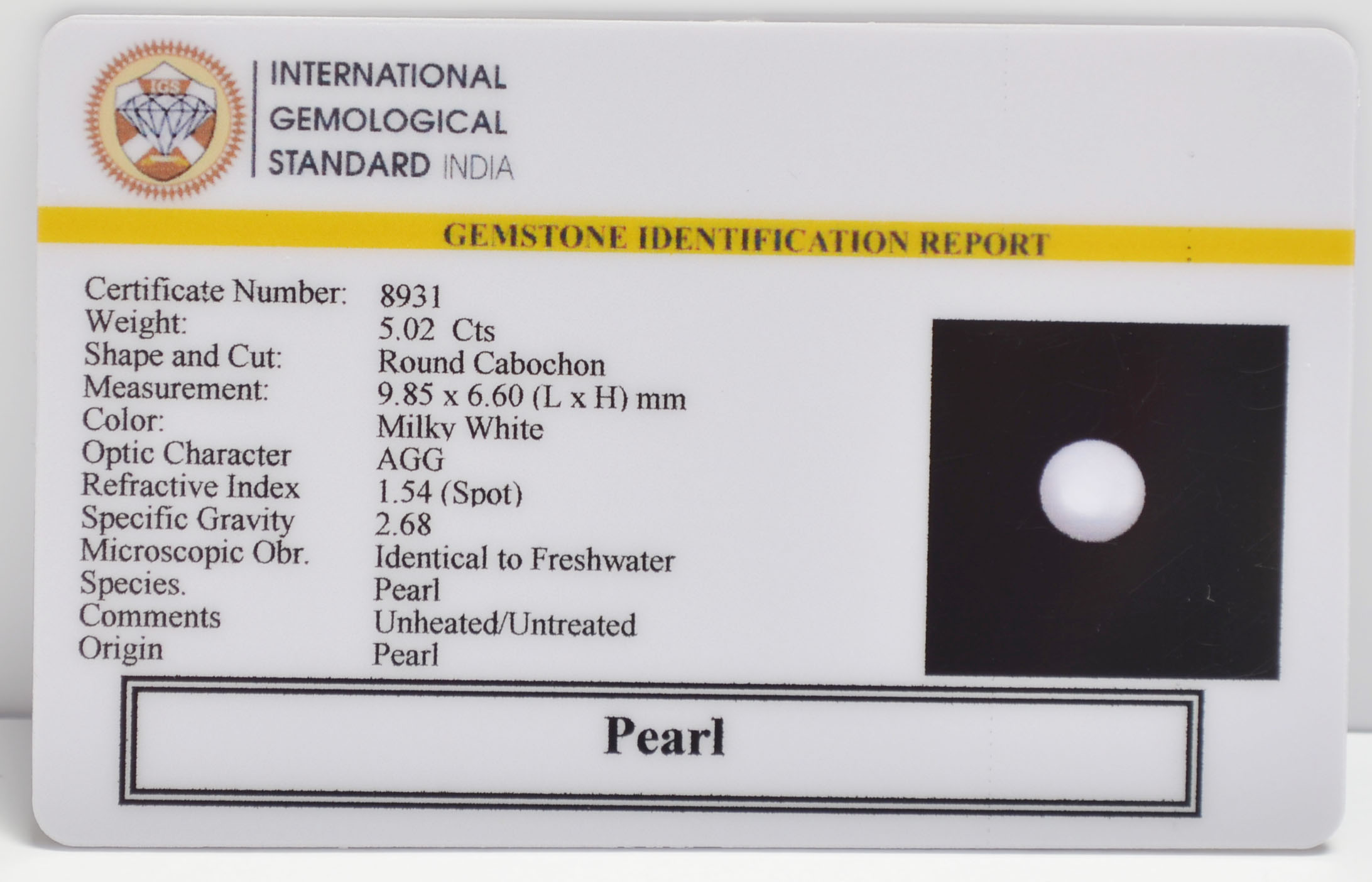 PRL7275 2 PEARL 5.02 Ct.