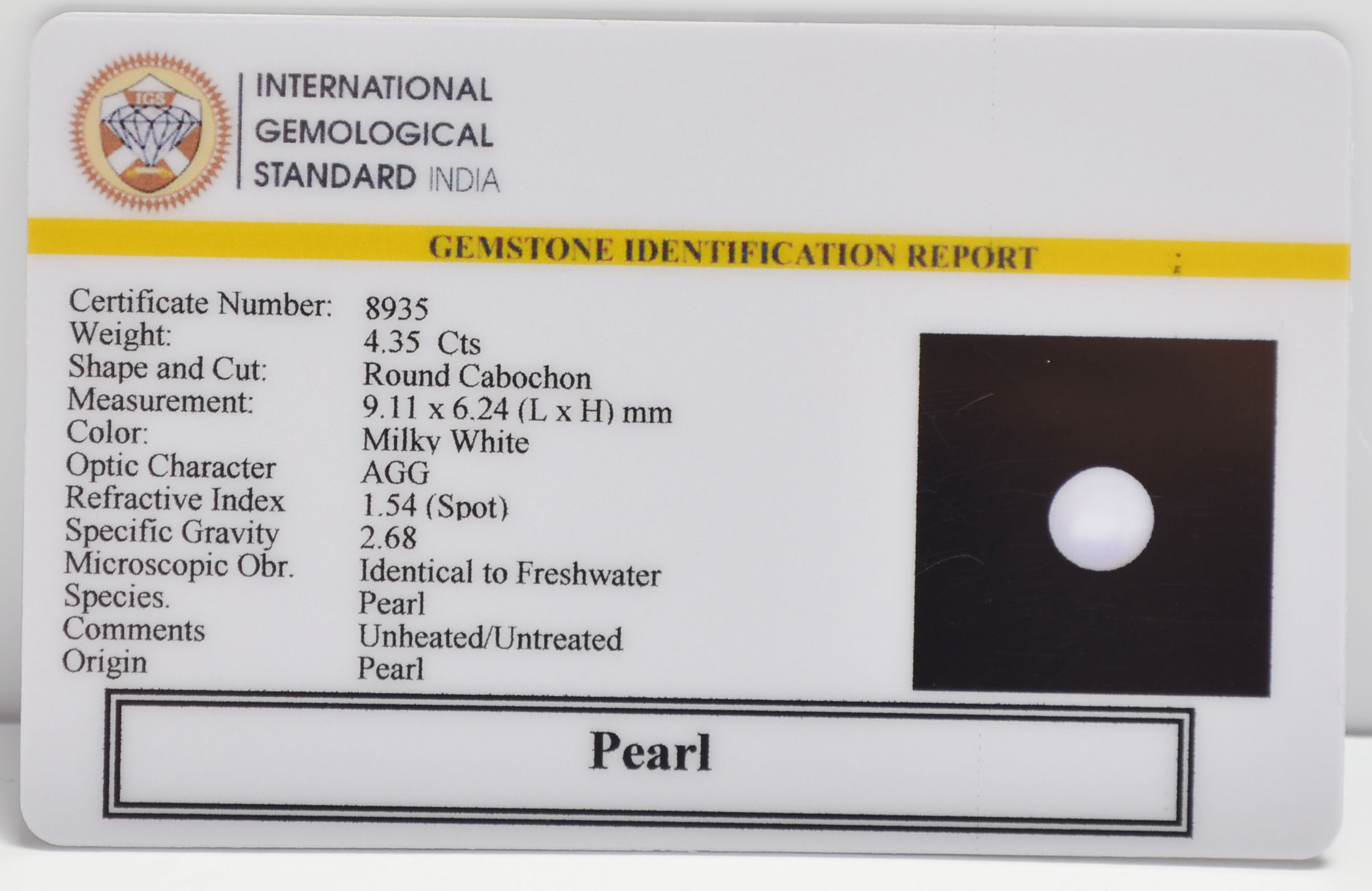 PRL7279 2 PEARL 4.35 Ct.