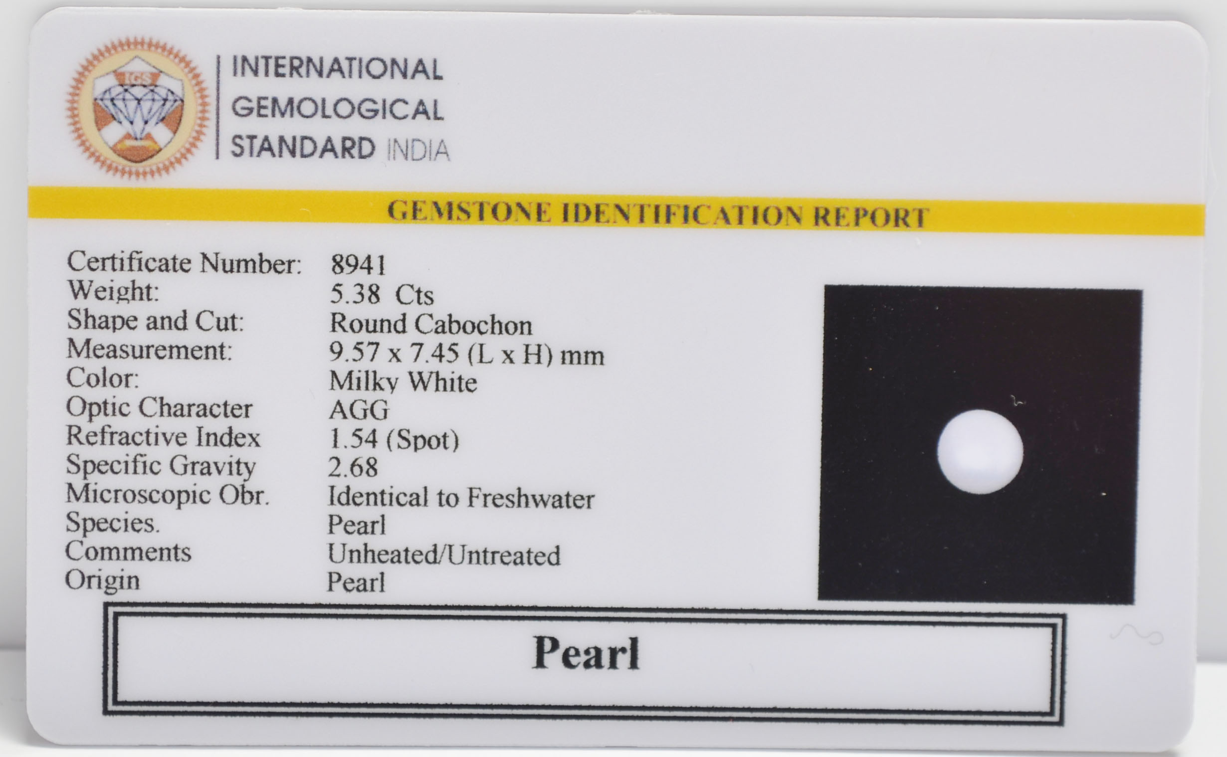 PRL7285 2 PEARL 5.38 Ct.