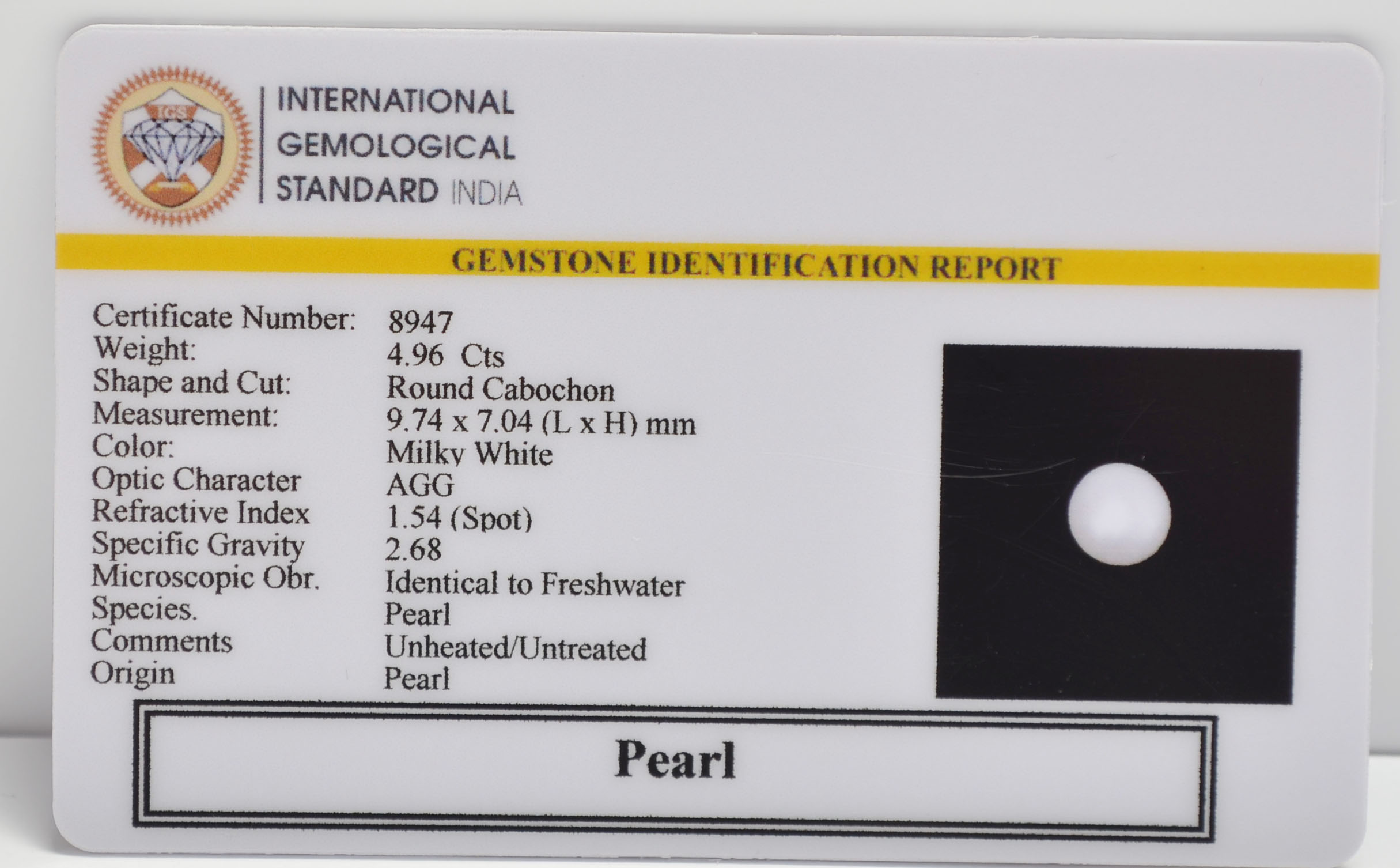 PRL7291 2 PEARL 4.96 Ct.