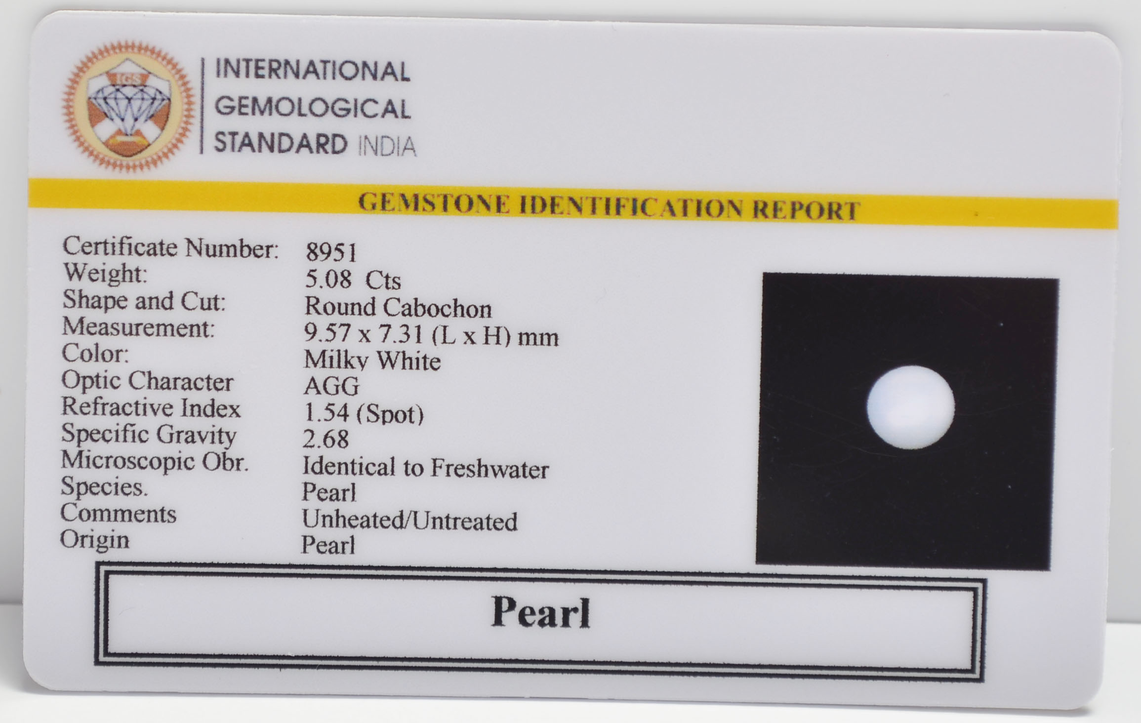 PRL7295 2 PEARL 5.08 Ct.