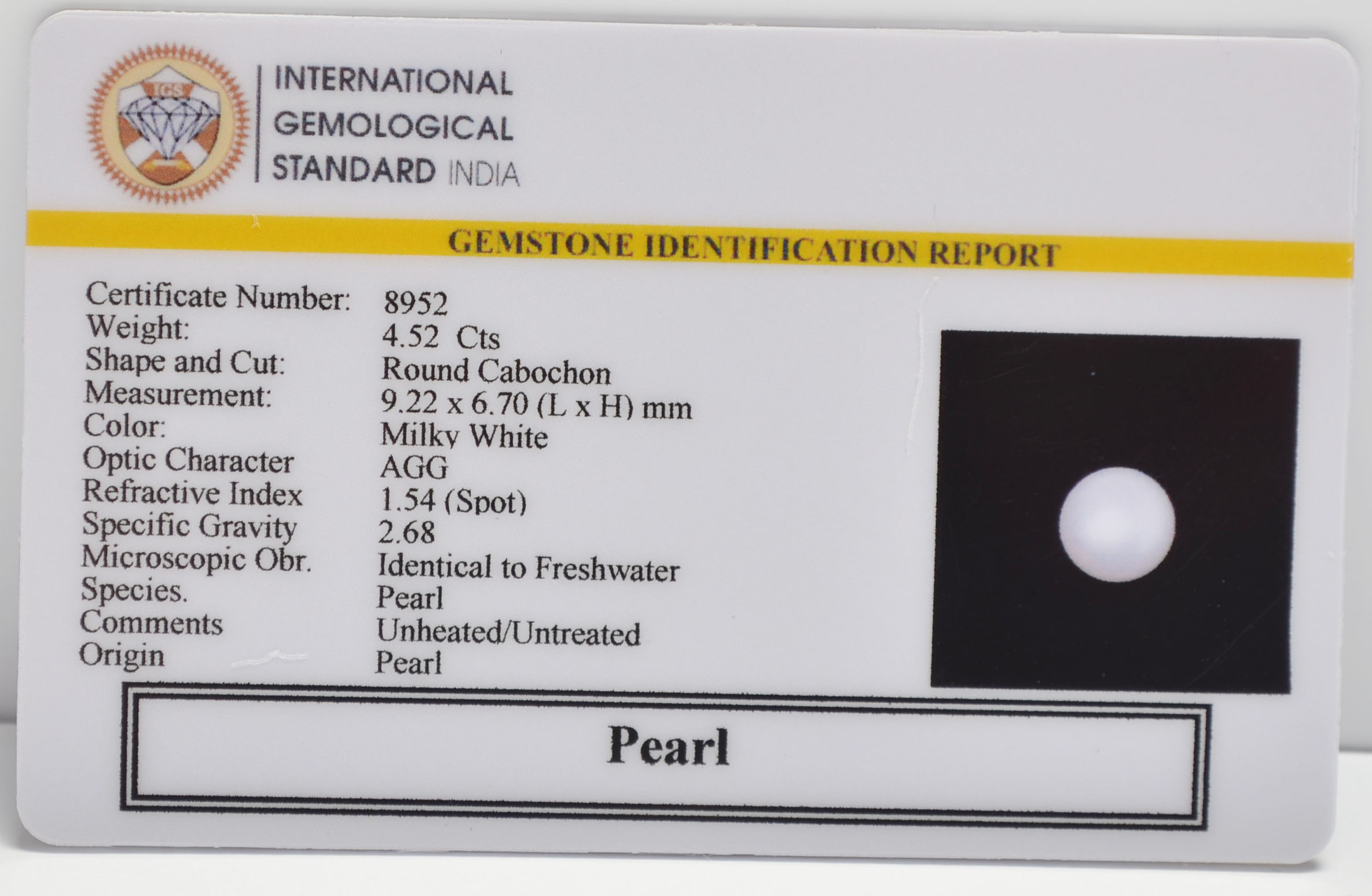 PRL7296 2 PEARL 4.52 Ct.