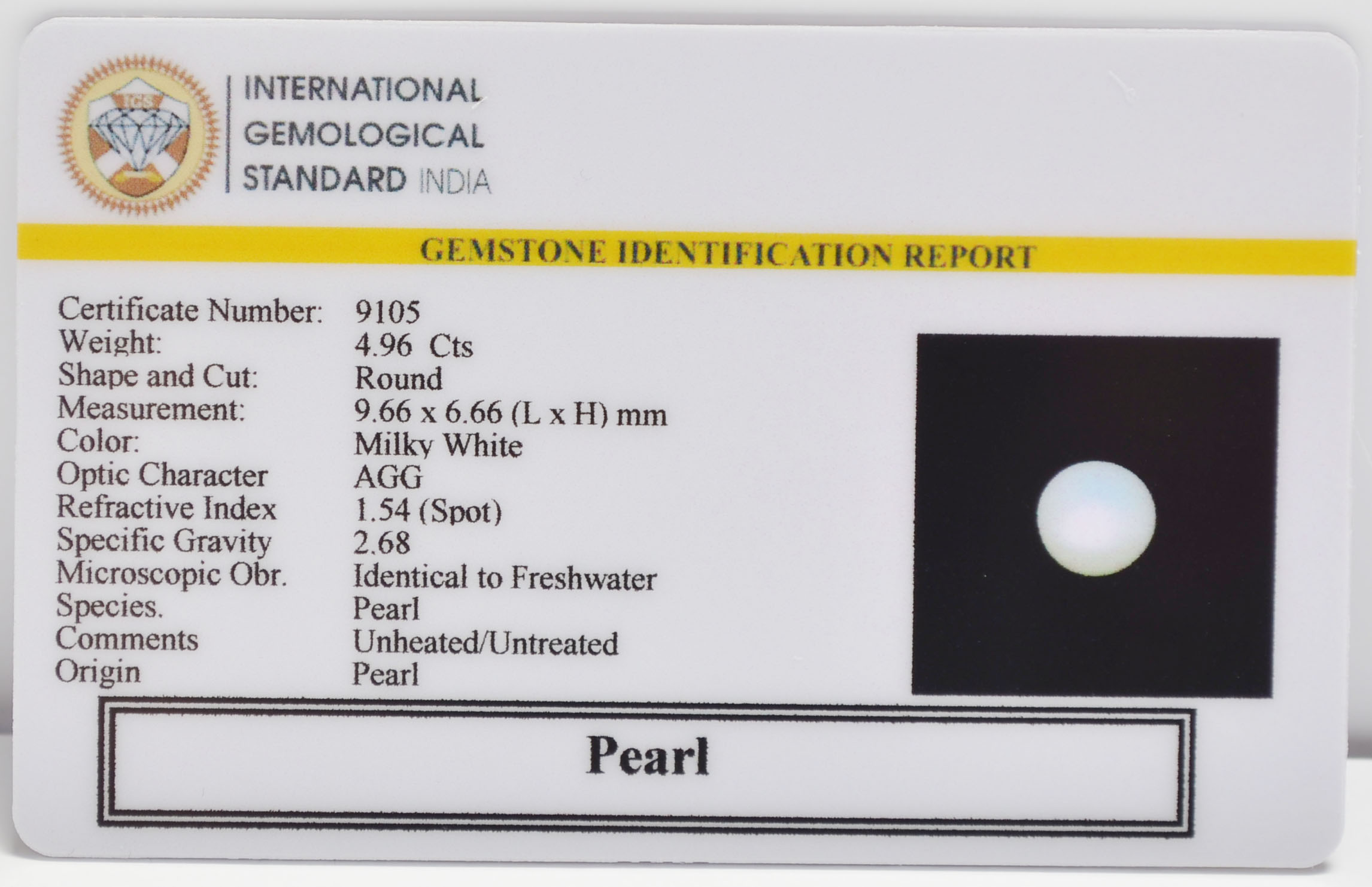 PRL7306 2 PEARL 4.96 Ct.