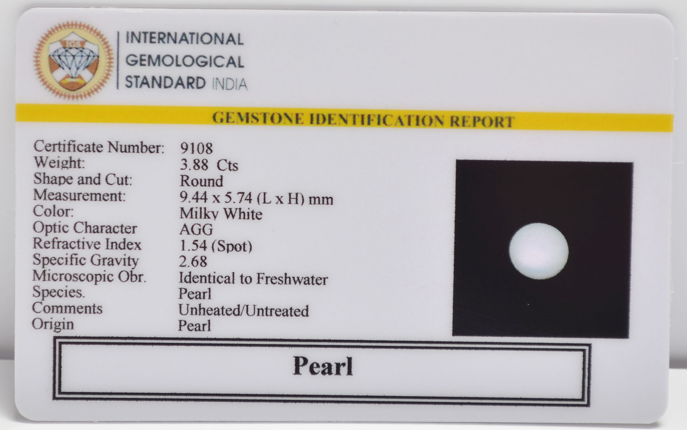 PEARL 3.88 Ct. 3 PRL7309 2 PEARL 3.88 Ct.