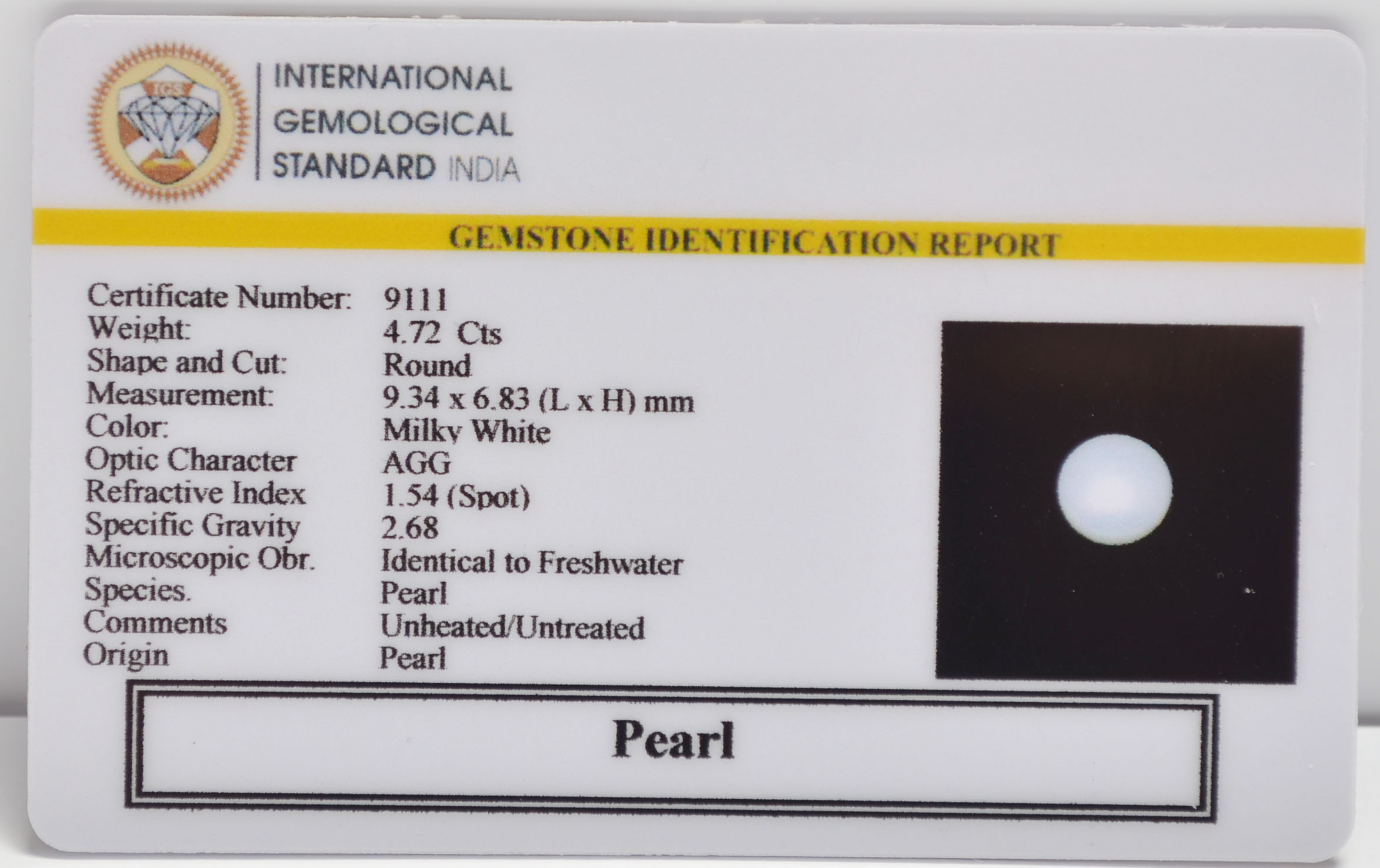 PRL7312 2 PEARL 4.72 Ct.