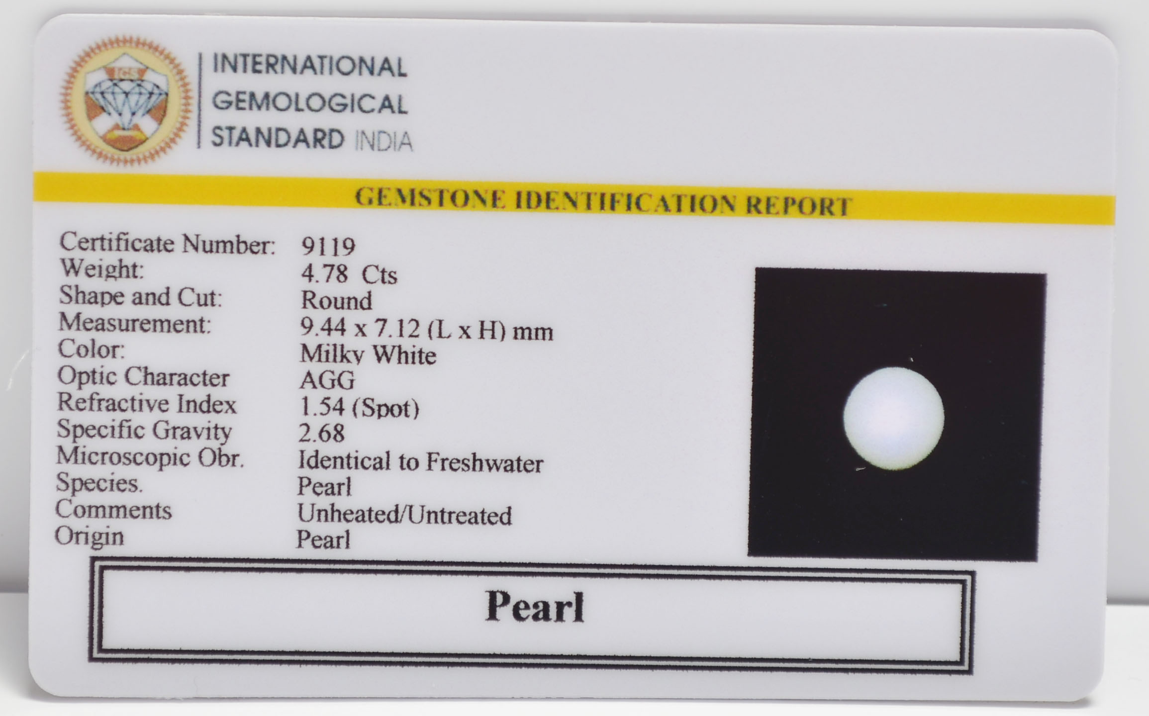 PRL7320 2 PEARL 4.78 Ct.