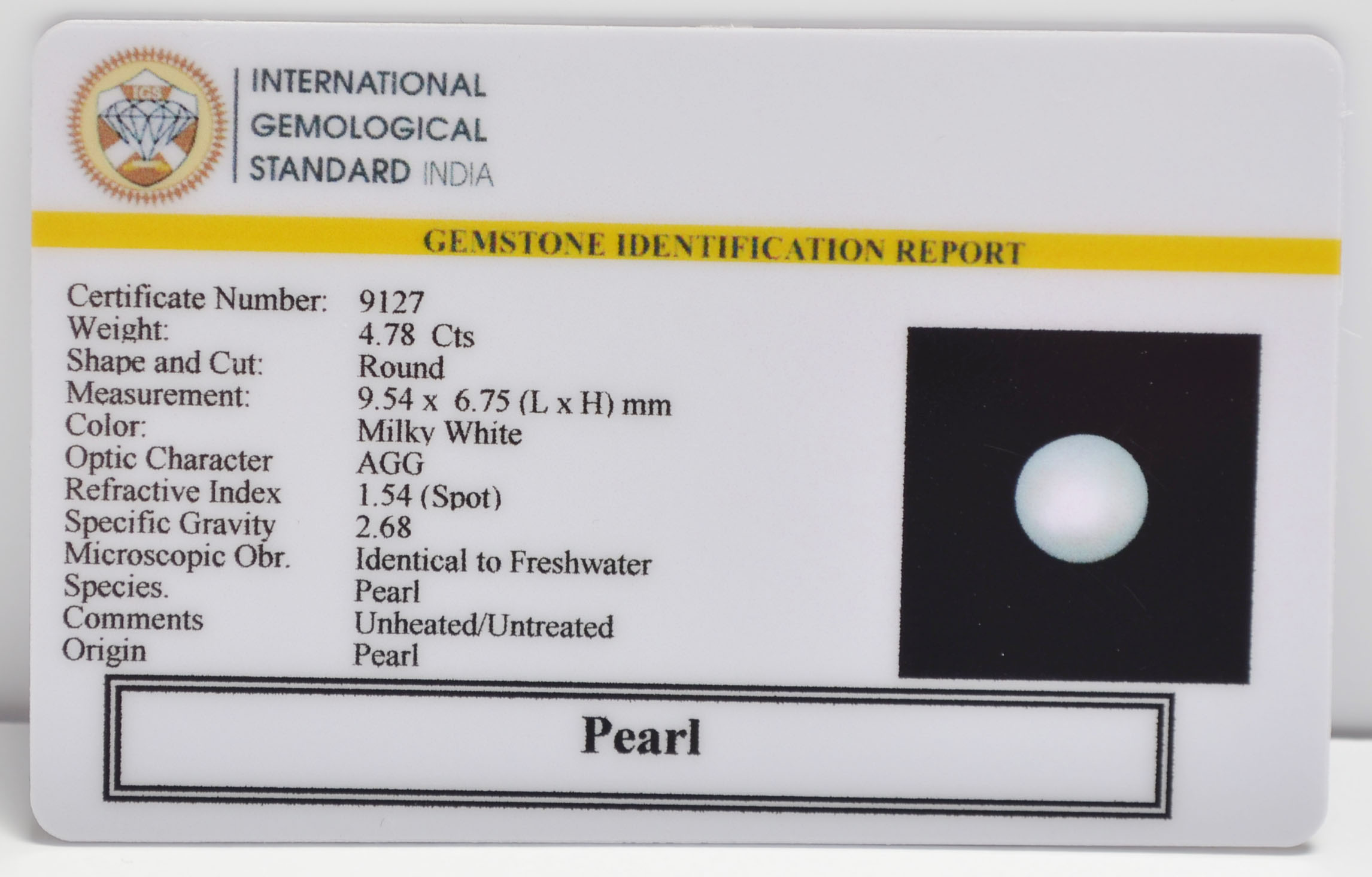 PRL7328 2 PEARL 4.78 Ct.