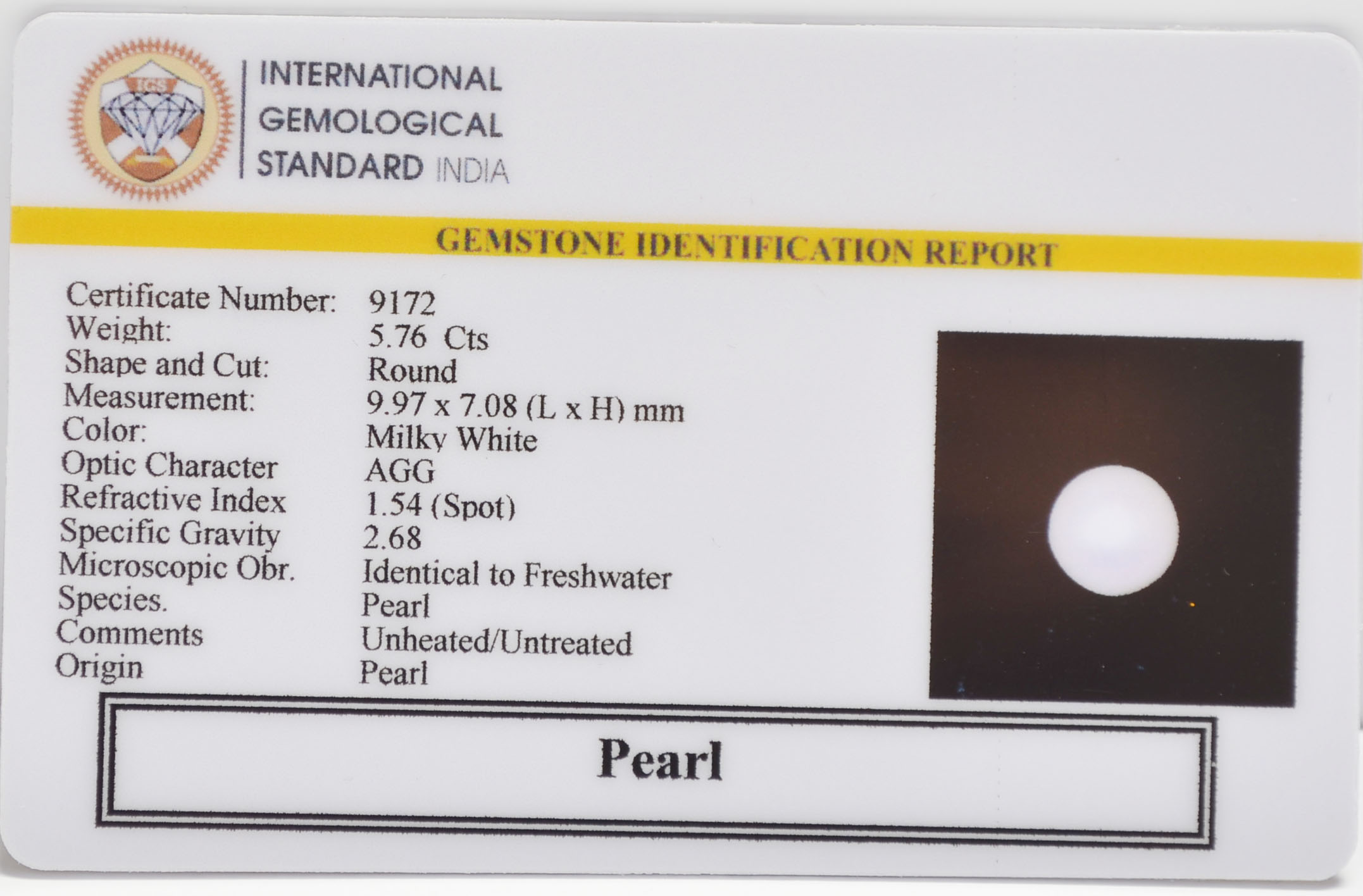 PEARL 5.76 Ct. 3 PRL7373 2 PEARL 5.76 Ct.