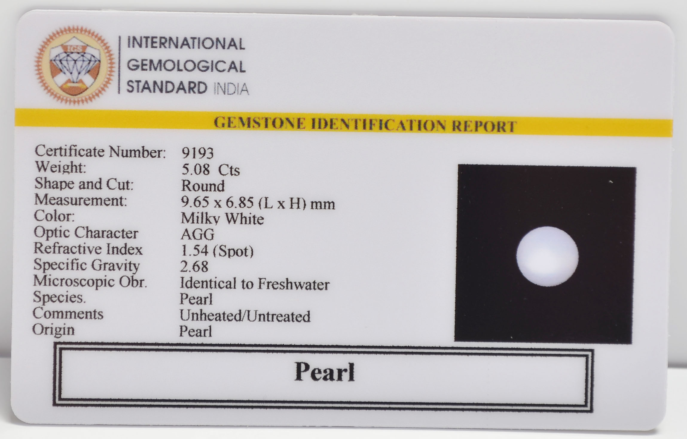 PEARL 5.08 Ct. 3 PRL7394 2 PEARL 5.08 Ct.