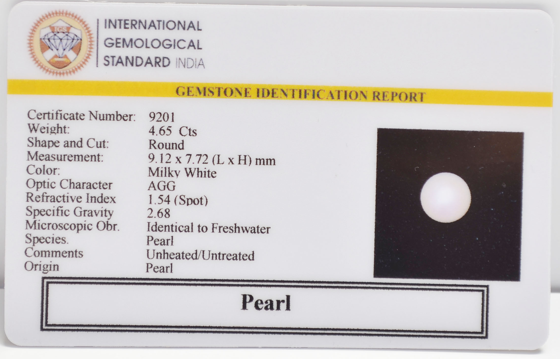 PEARL 4.65 Ct. 3 PRL7402 2 PEARL 4.65 Ct.