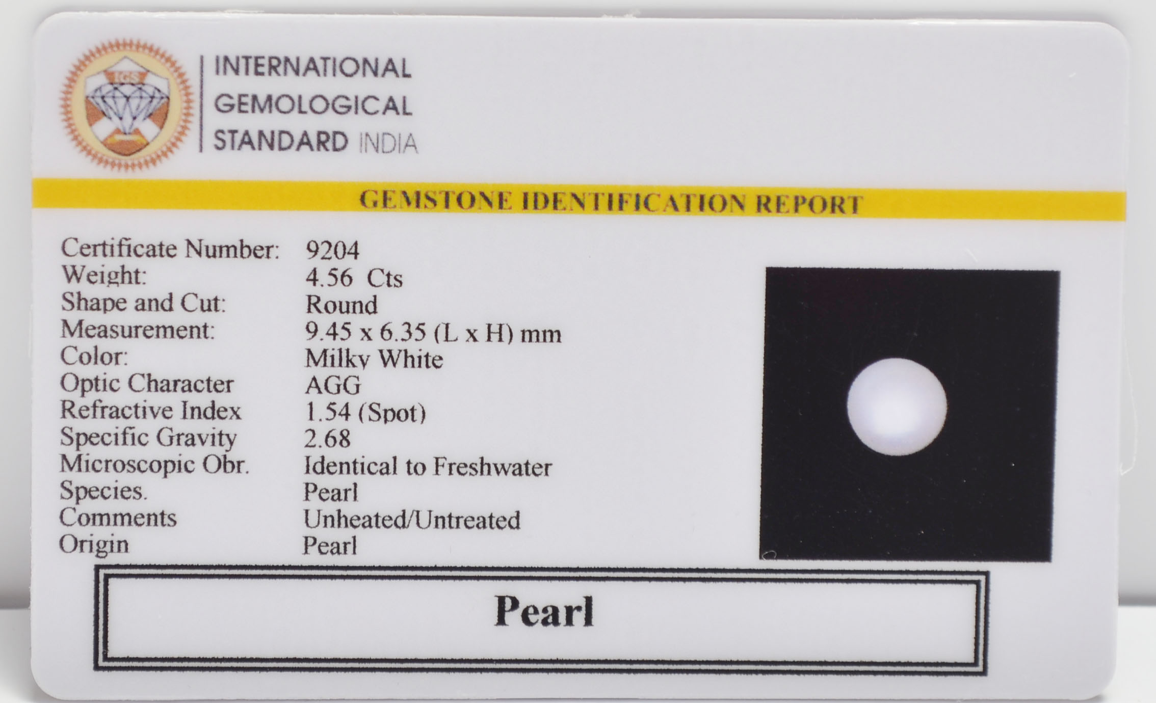 PEARL 4.56 Ct. 3 PRL7405 2 PEARL 4.56 Ct.