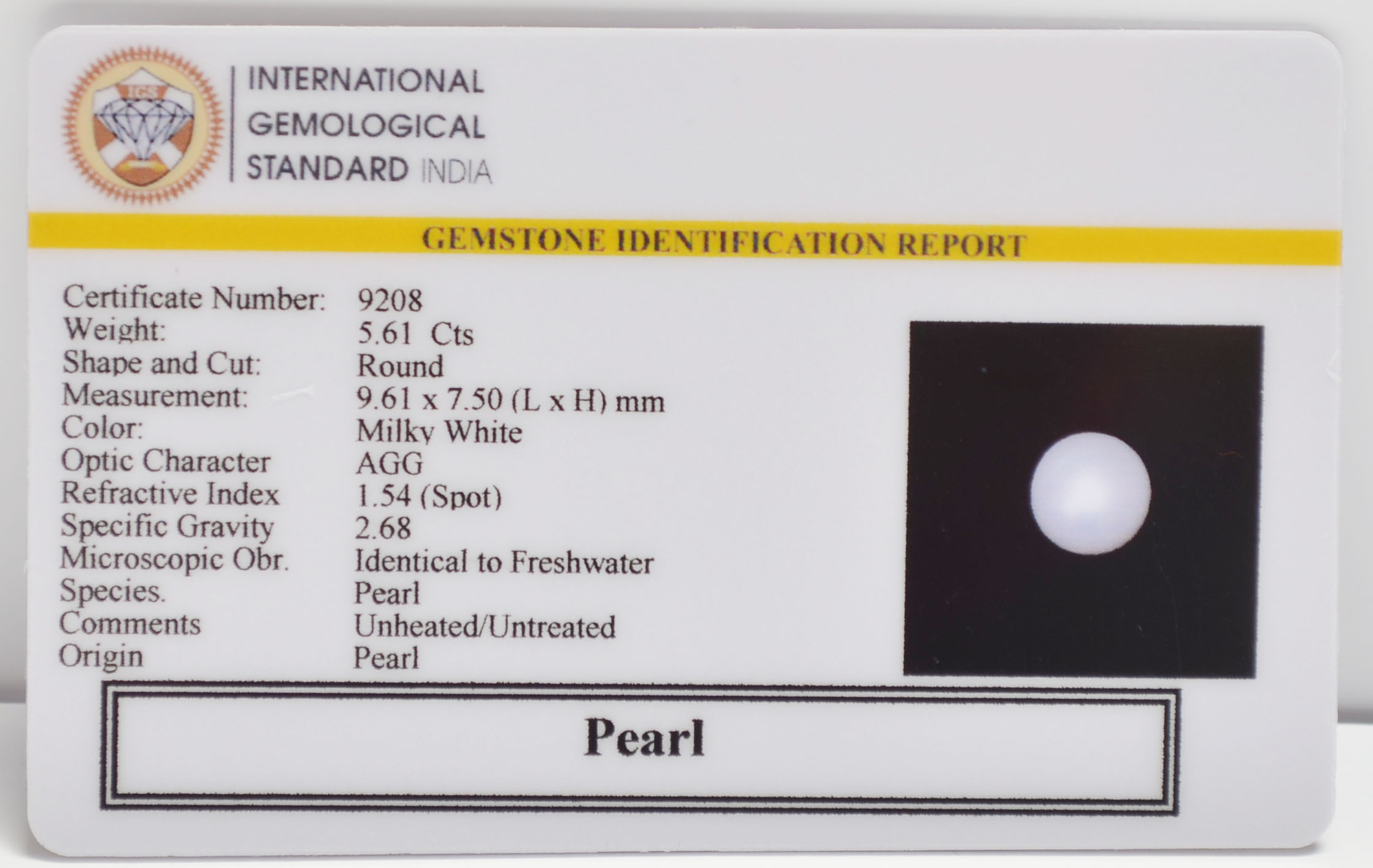PEARL 5.61 Ct. 3 PRL7409 2 PEARL 5.61 Ct.