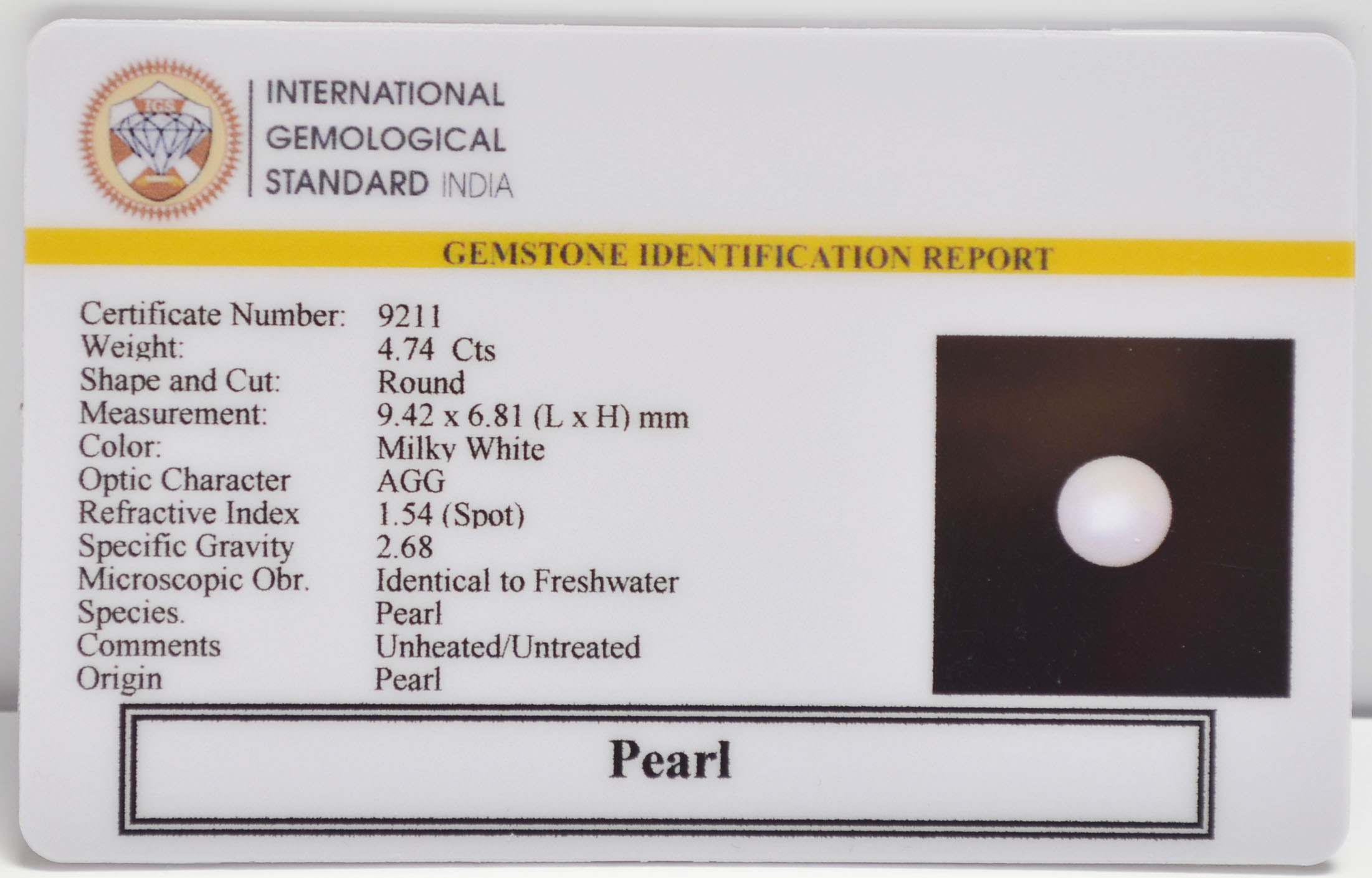 PRL7412 2 PEARL 4.74 Ct.