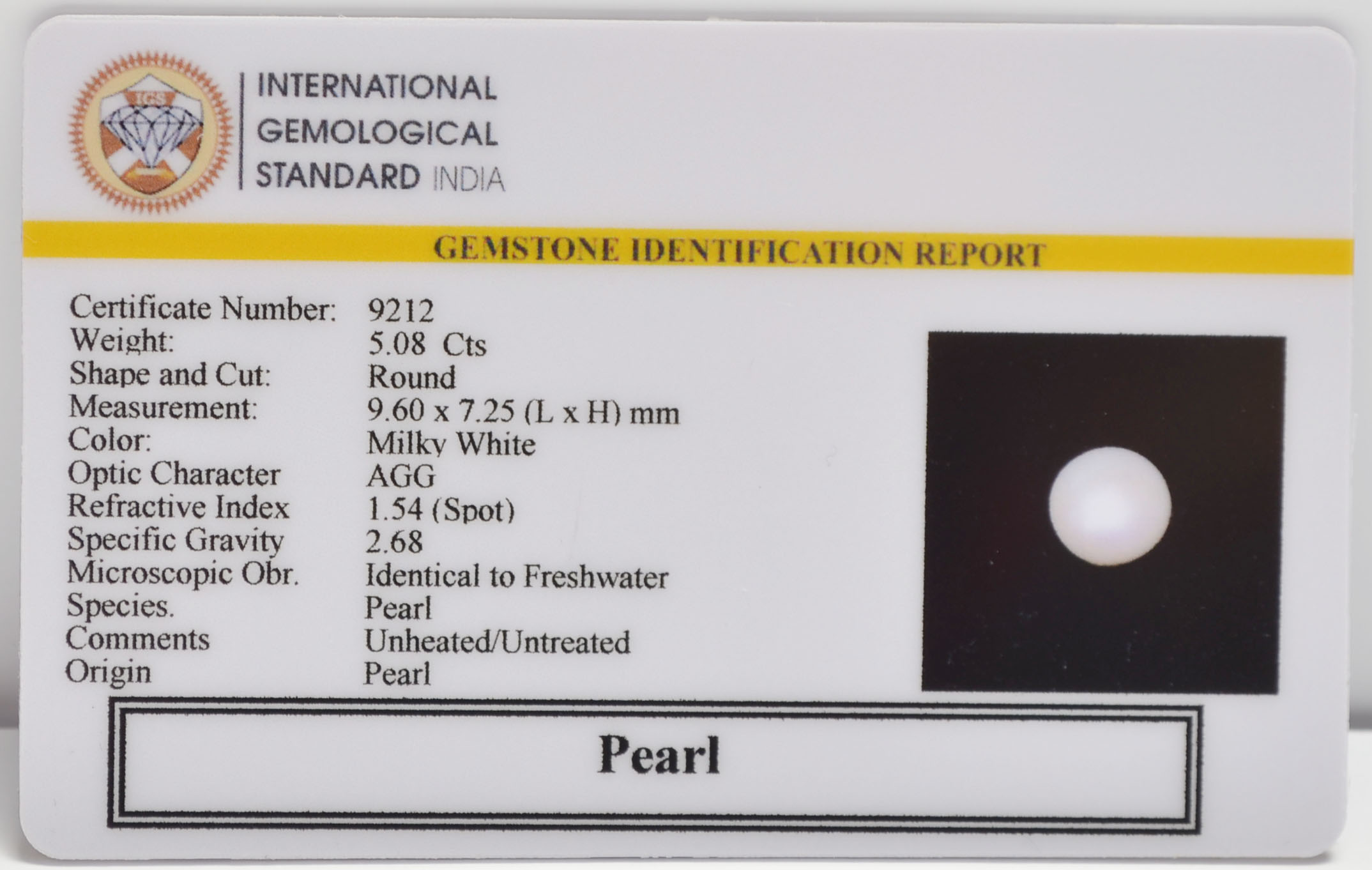 PEARL 5.08 Ct. 3 PRL7413 2 PEARL 5.08 Ct.