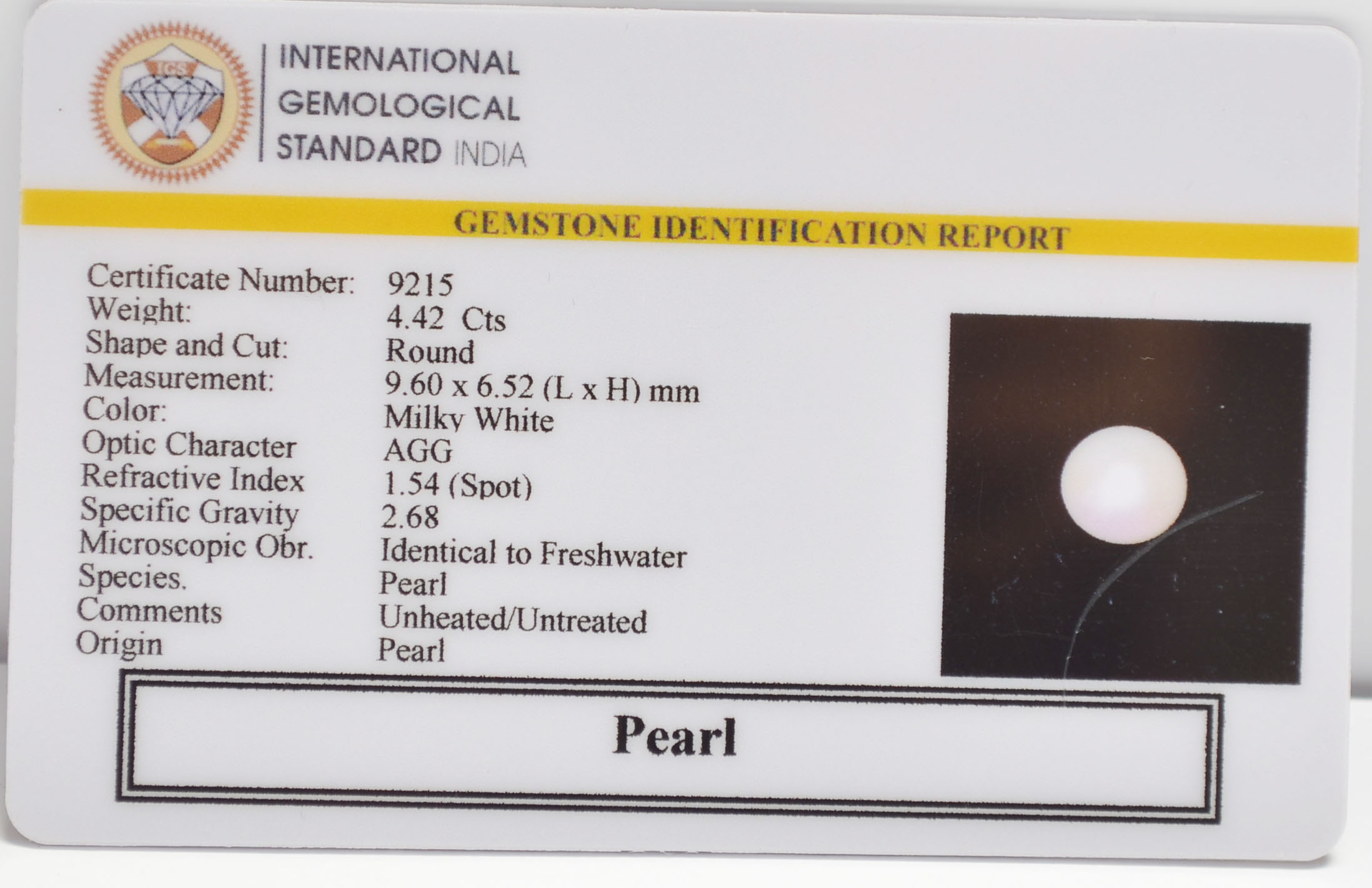 PEARL 4.42 Ct. 3 PRL7416 2 PEARL 4.42 Ct.