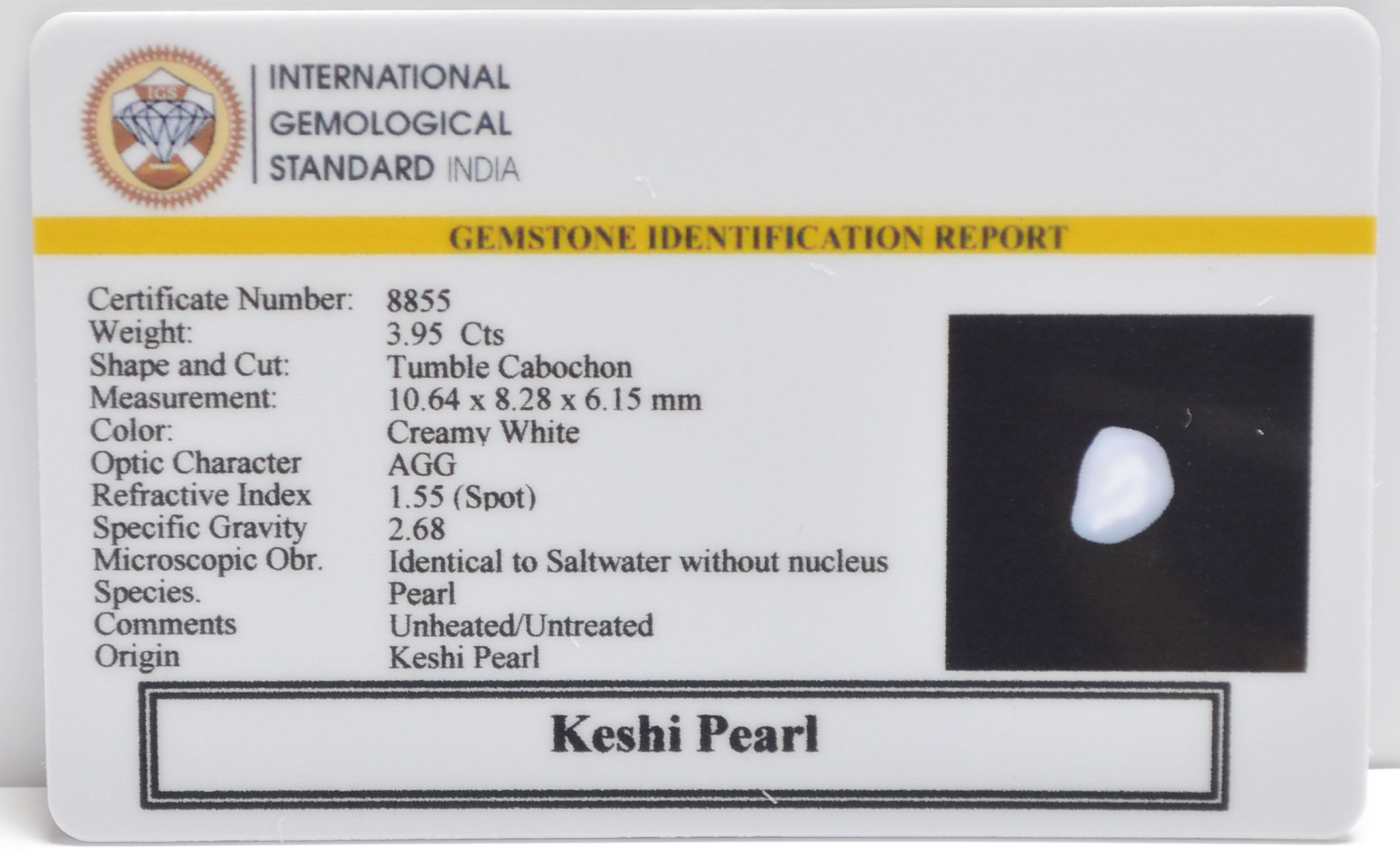 KESHI PEARL 3.95 Ct. 3 PRLG2331 2 KESHI PEARL 3.95 Ct.