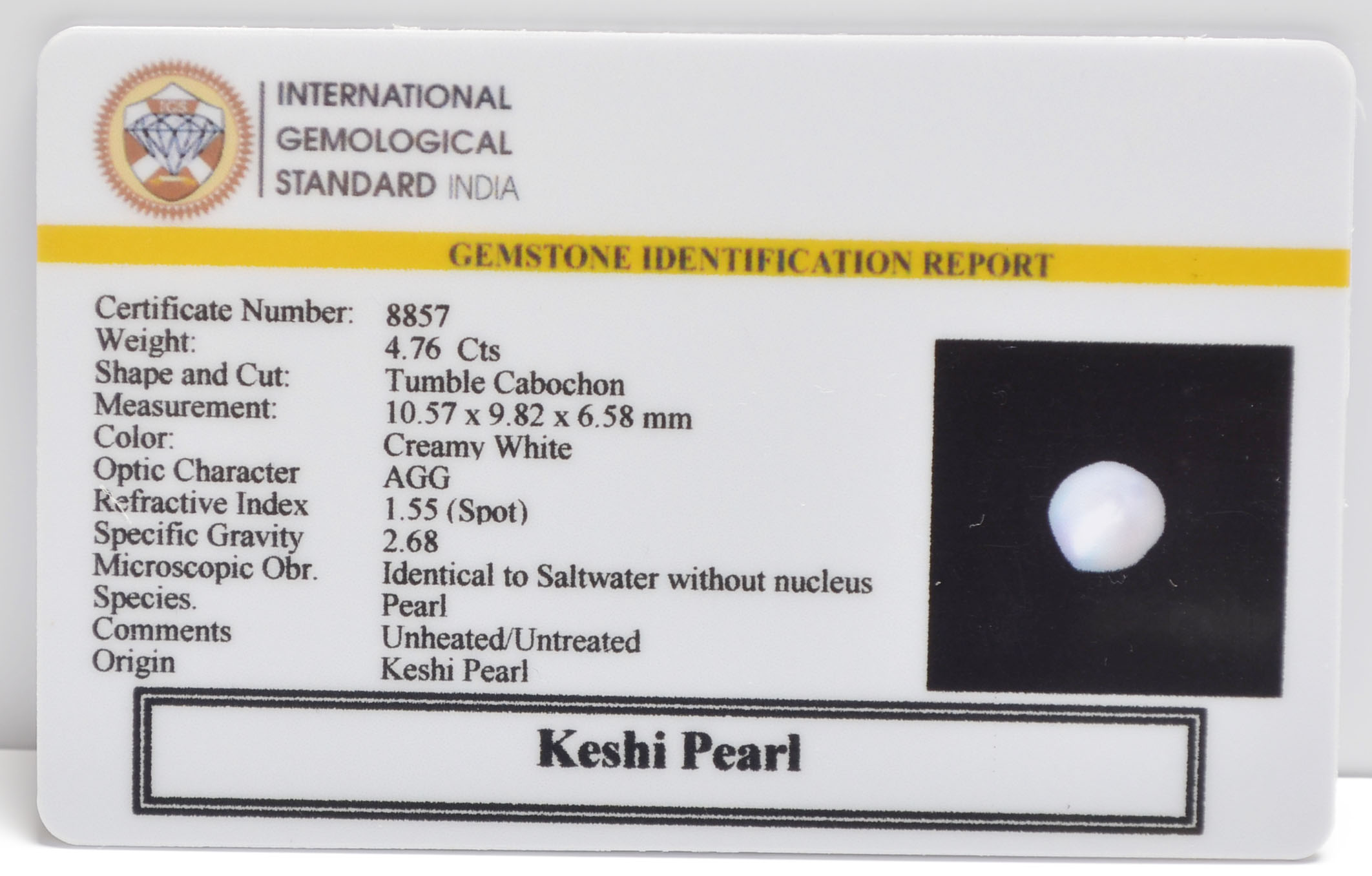 KESHI PEARL 4.76 Ct. 3 PRLG2333 2 KESHI PEARL 4.76 Ct.