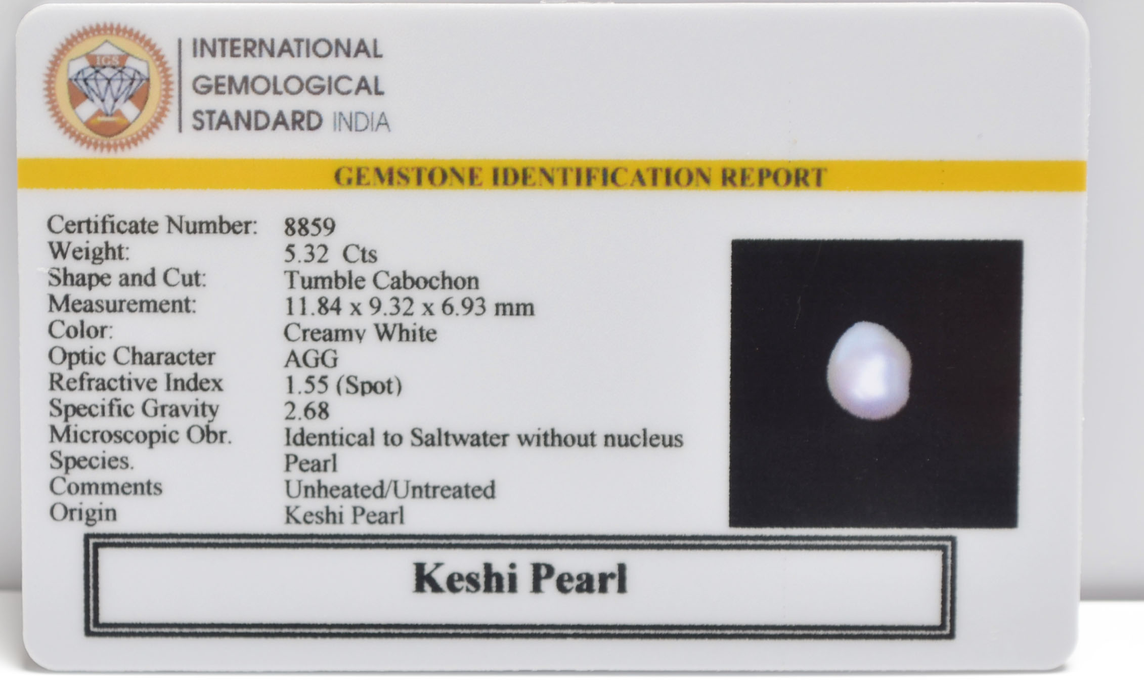KESHI PEARL 5.32 Ct. 3 PRLG2335 2 KESHI PEARL 5.32 Ct.