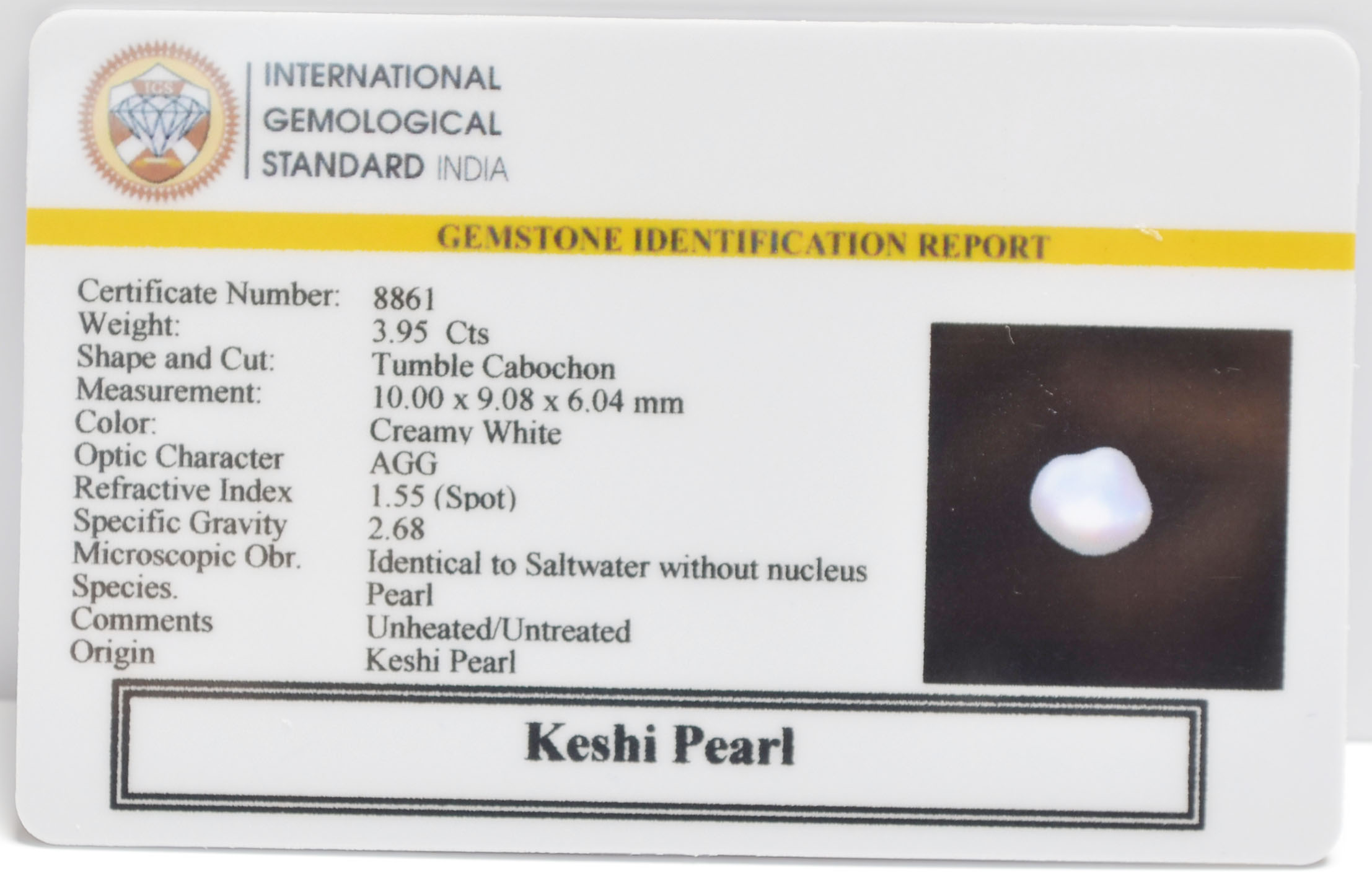 KESHI PEARL 3.95 Ct. 3 PRLG2337 2 KESHI PEARL 3.95 Ct.