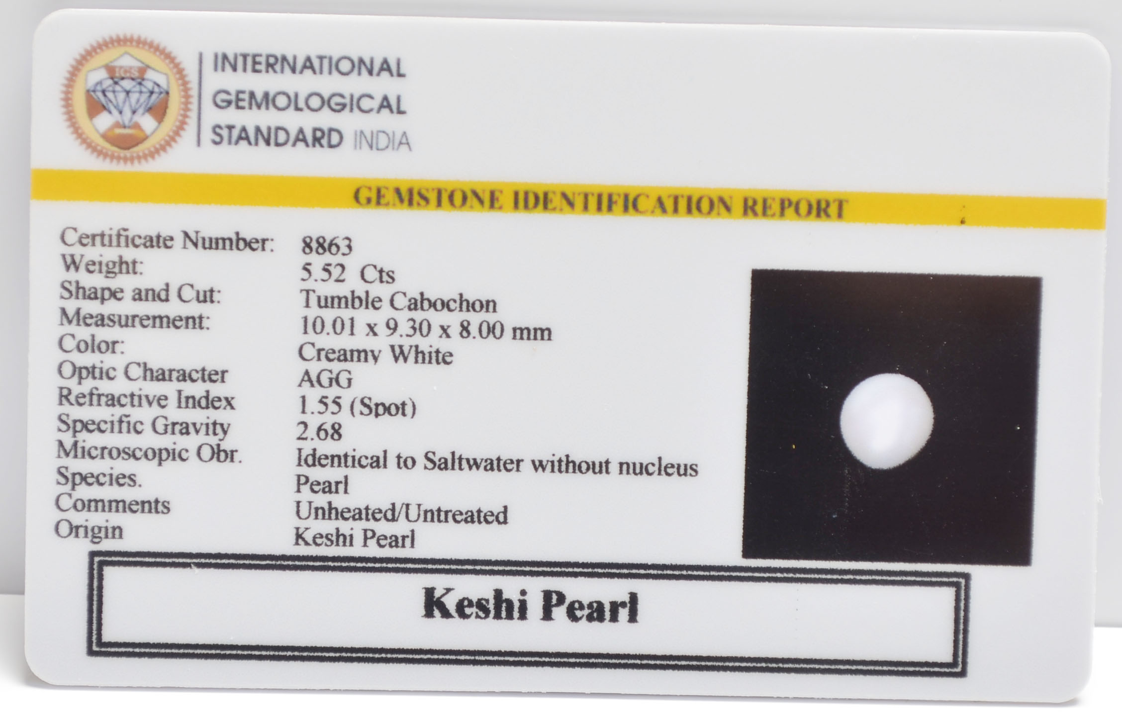 KESHI PEARL 5.52 Ct. 3 PRLG2339 2 KESHI PEARL 5.52 Ct.