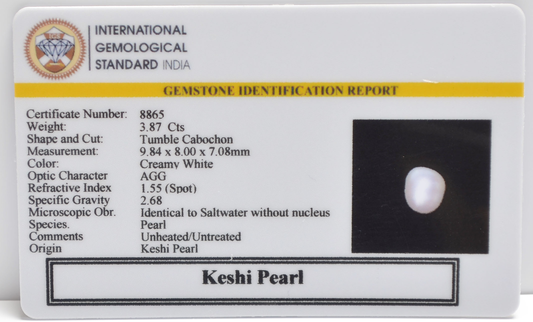 KESHI PEARL 3.87 Ct. 3 PRLG2341 2 KESHI PEARL 3.87 Ct.