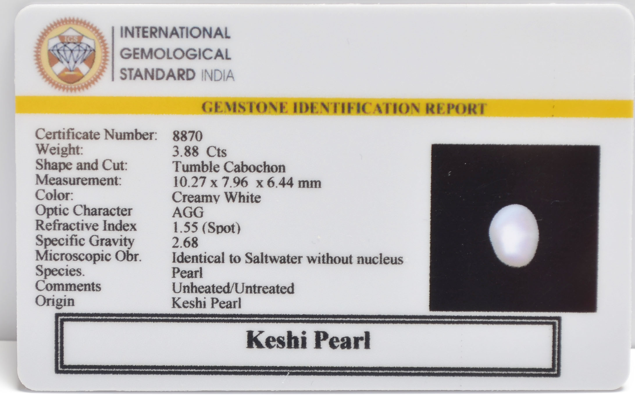 KESHI PEARL 3.88 Ct. 3 PRLG2346 2 KESHI PEARL 3.88 Ct.
