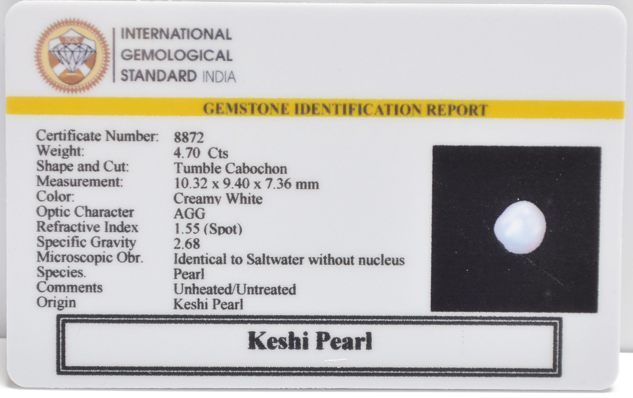 KESHI PEARL 4.7 Ct. 3 PRLG2348 2 KESHI PEARL 4.7 Ct.