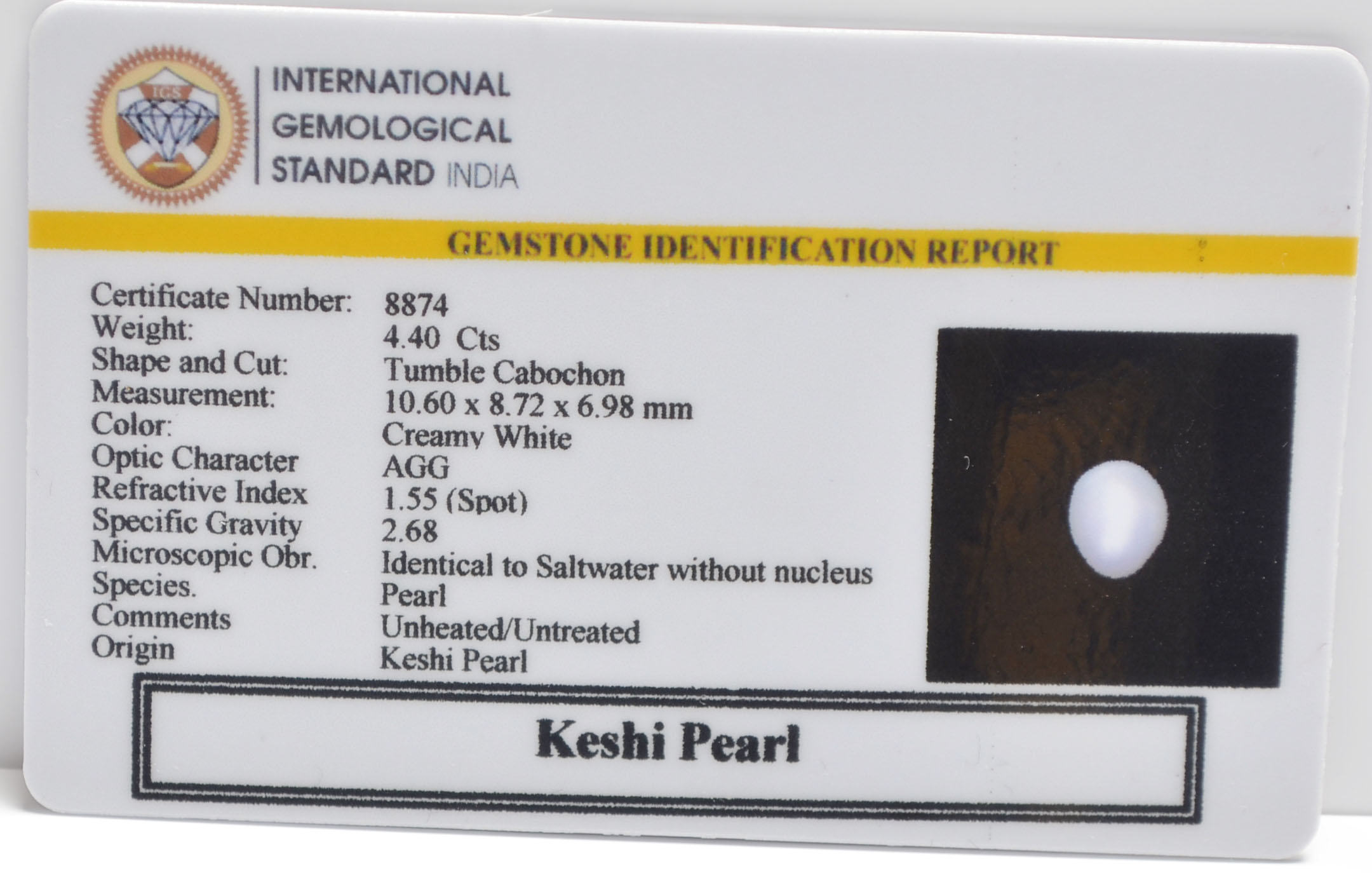 PRLG2350 2 KESHI PEARL 4.4 Ct.