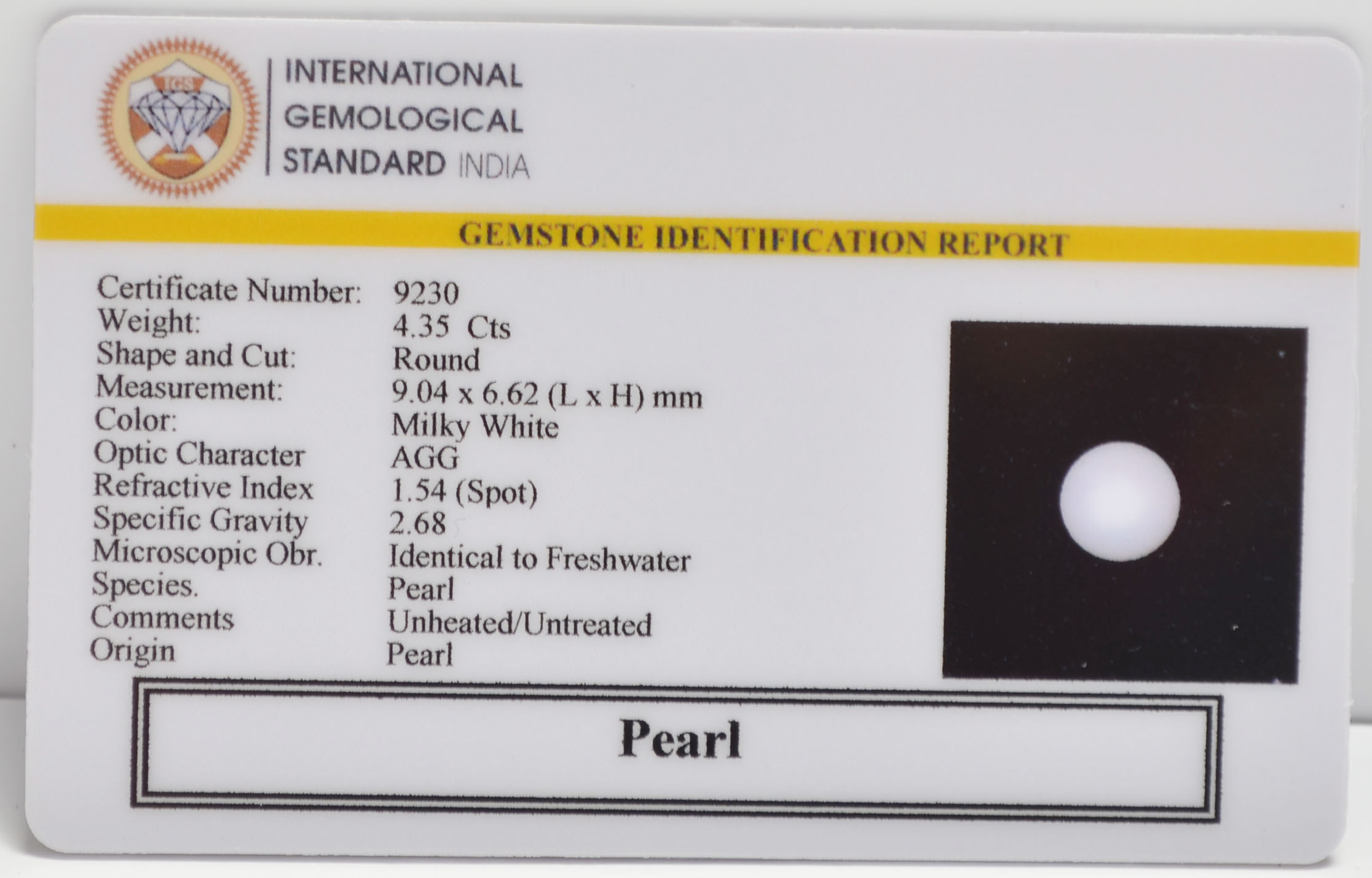 PRLG7196 2 PEARL 4.35 Ct.