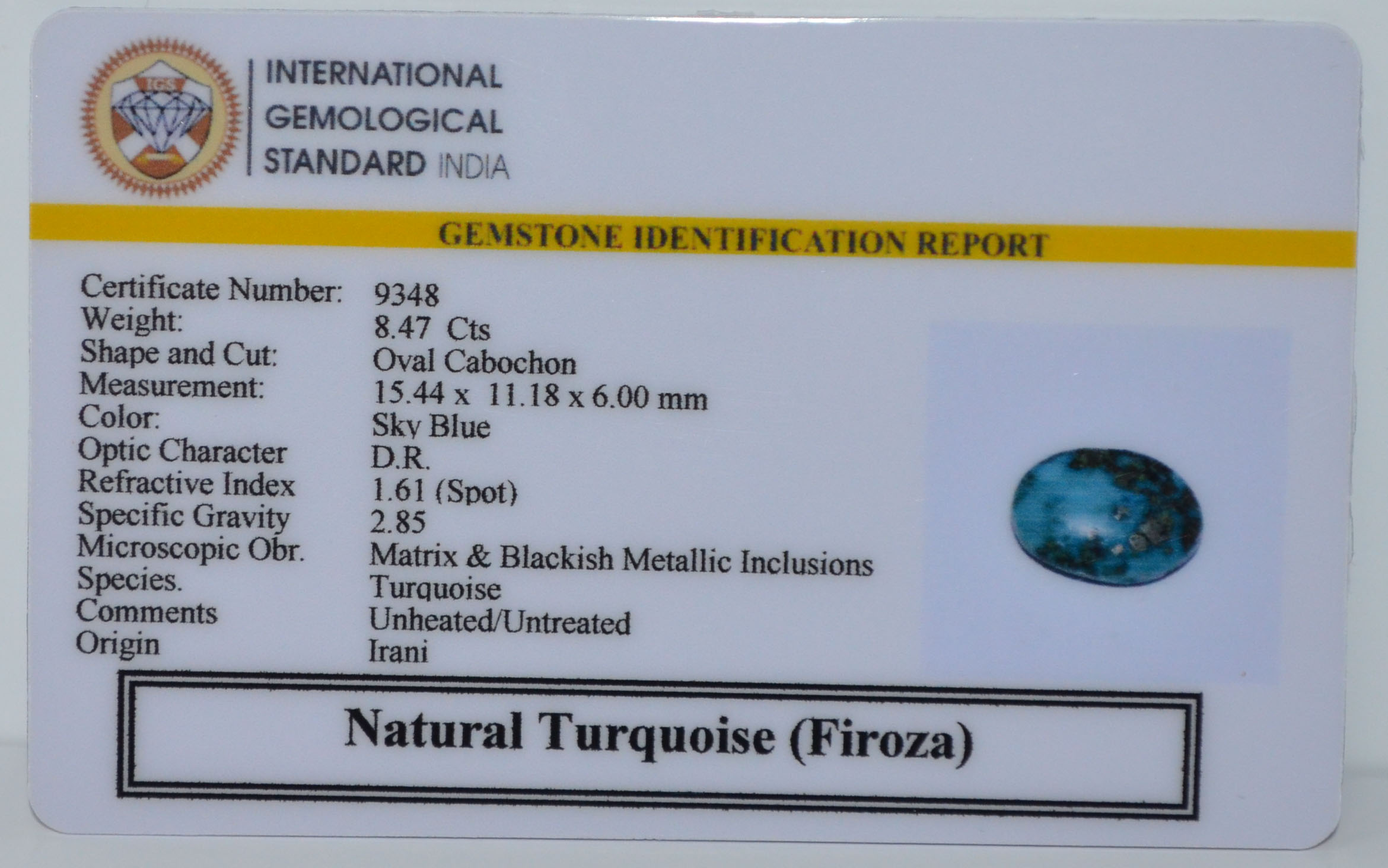 TUR2933 2 TURQUOISE 8.47 Ct.