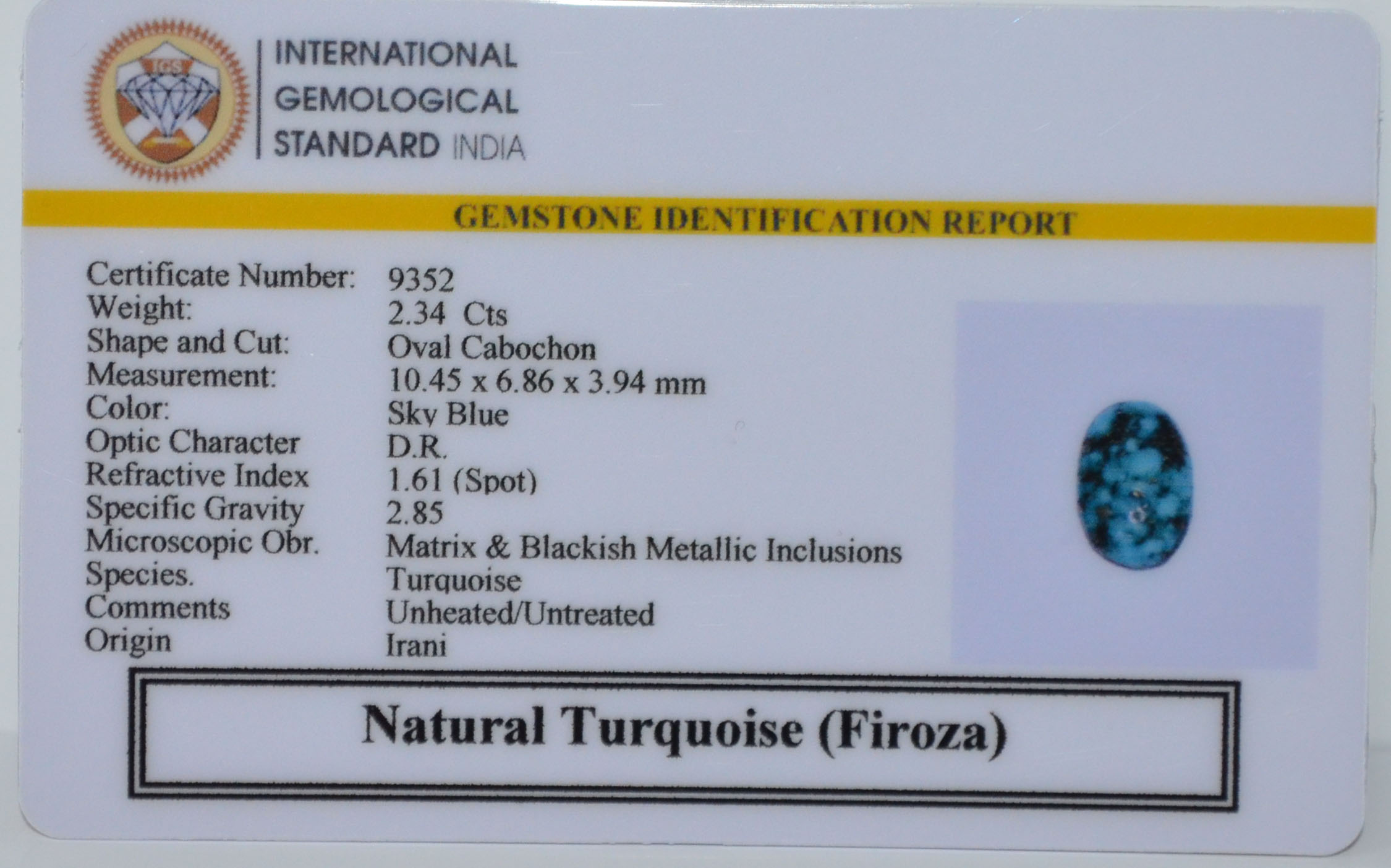 TUR2936 2 TURQUOISE 2.34 Ct.