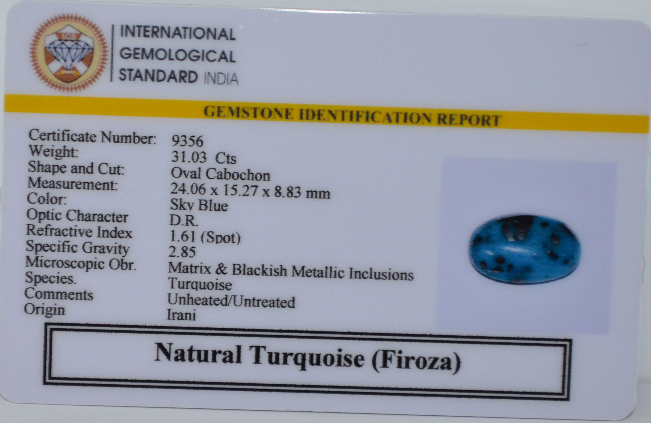 TUR2940 2 TURQUOISE 31.03 Ct.