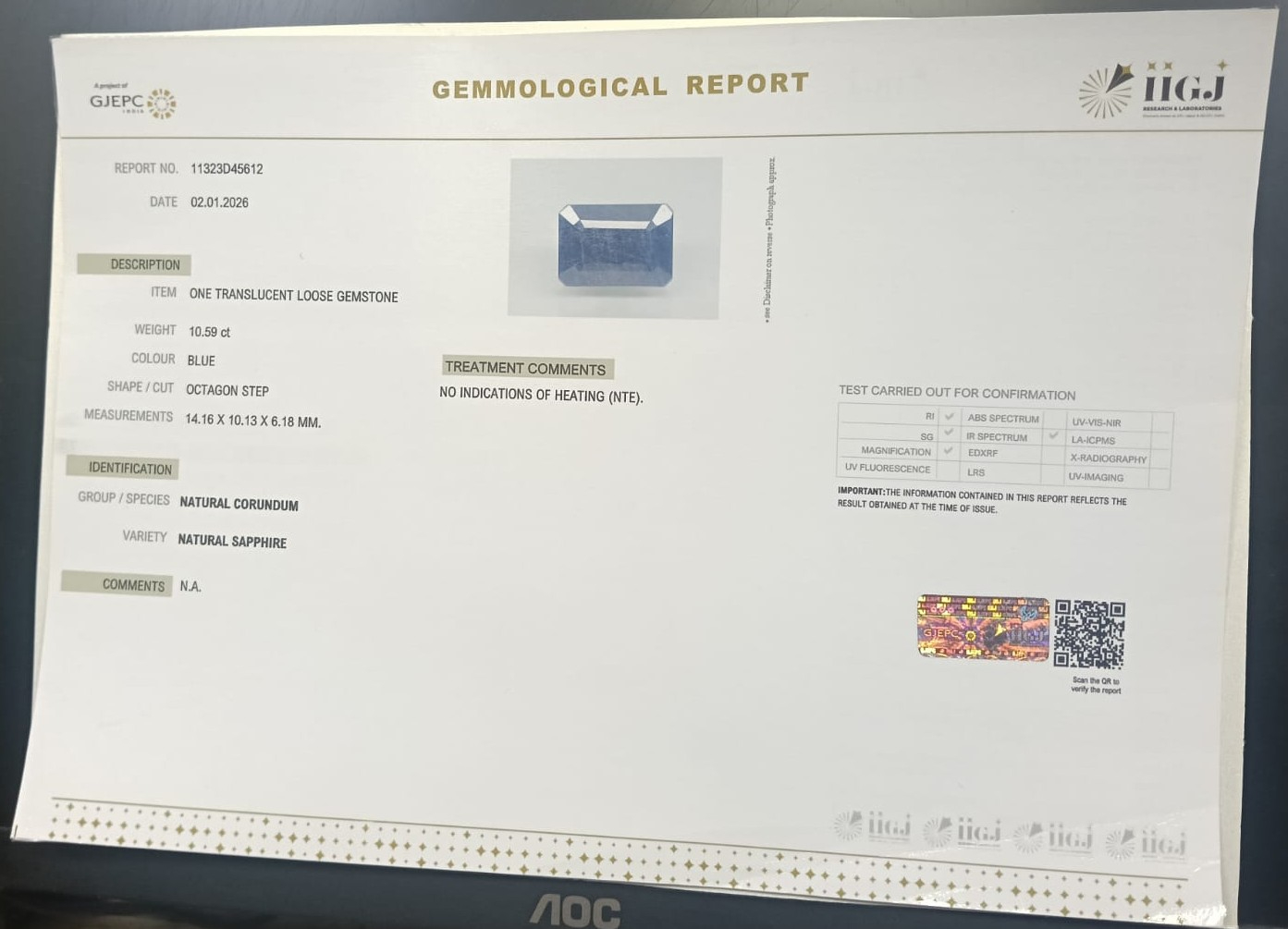 BSP15271 2 BLUE SAPPHIRE 10.59 Ct.