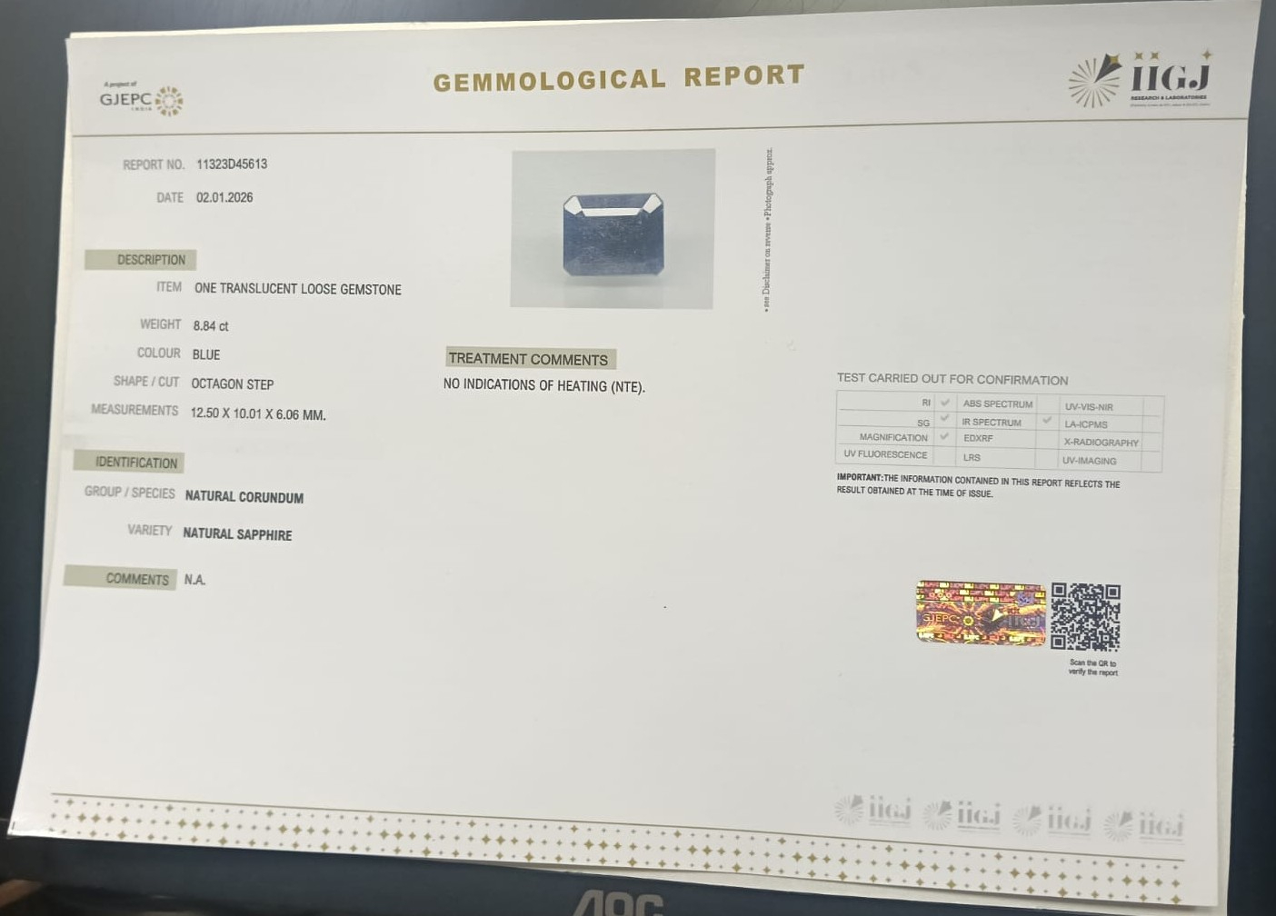 BSP15272 2 BLUE SAPPHIRE 8.84 Ct.
