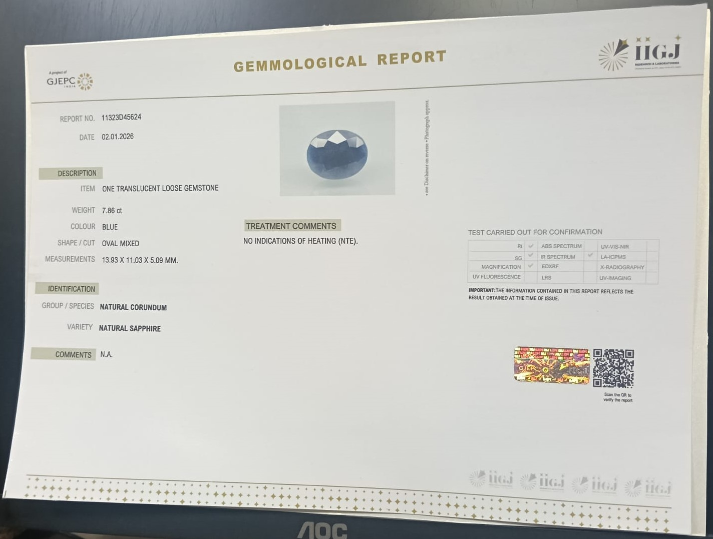 BSP15279 2 BLUE SAPPHIRE 7.86 Ct.