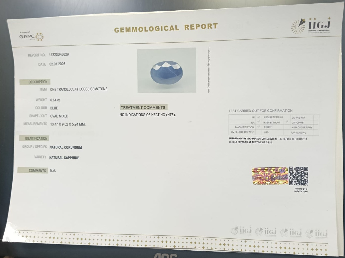 BSP15283 2 BLUE SAPPHIRE 6.64 Ct.