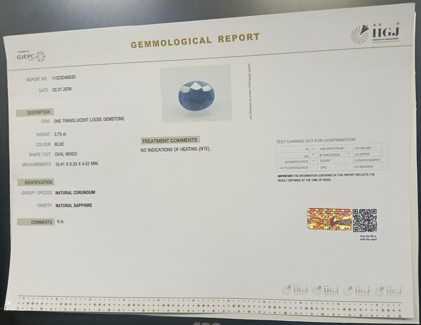 BSP15284 2 BLUE SAPPHIRE 3.75 Ct.