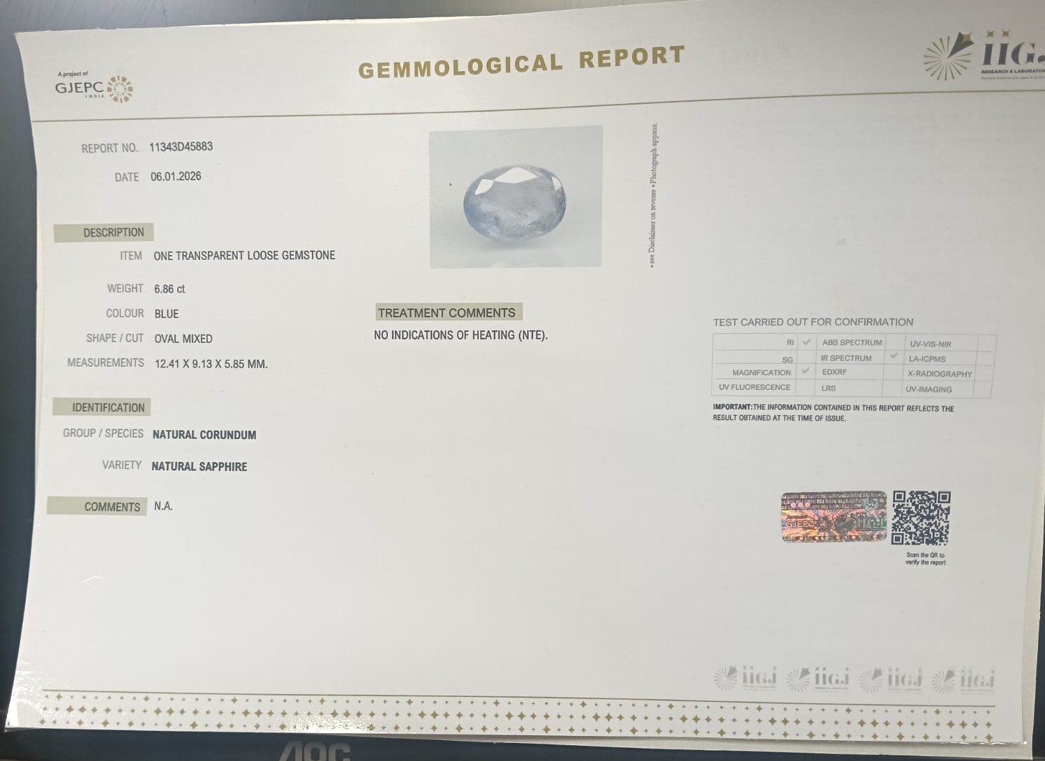 BSP15328 2 BLUE SAPPHIRE 6.86 Ct.