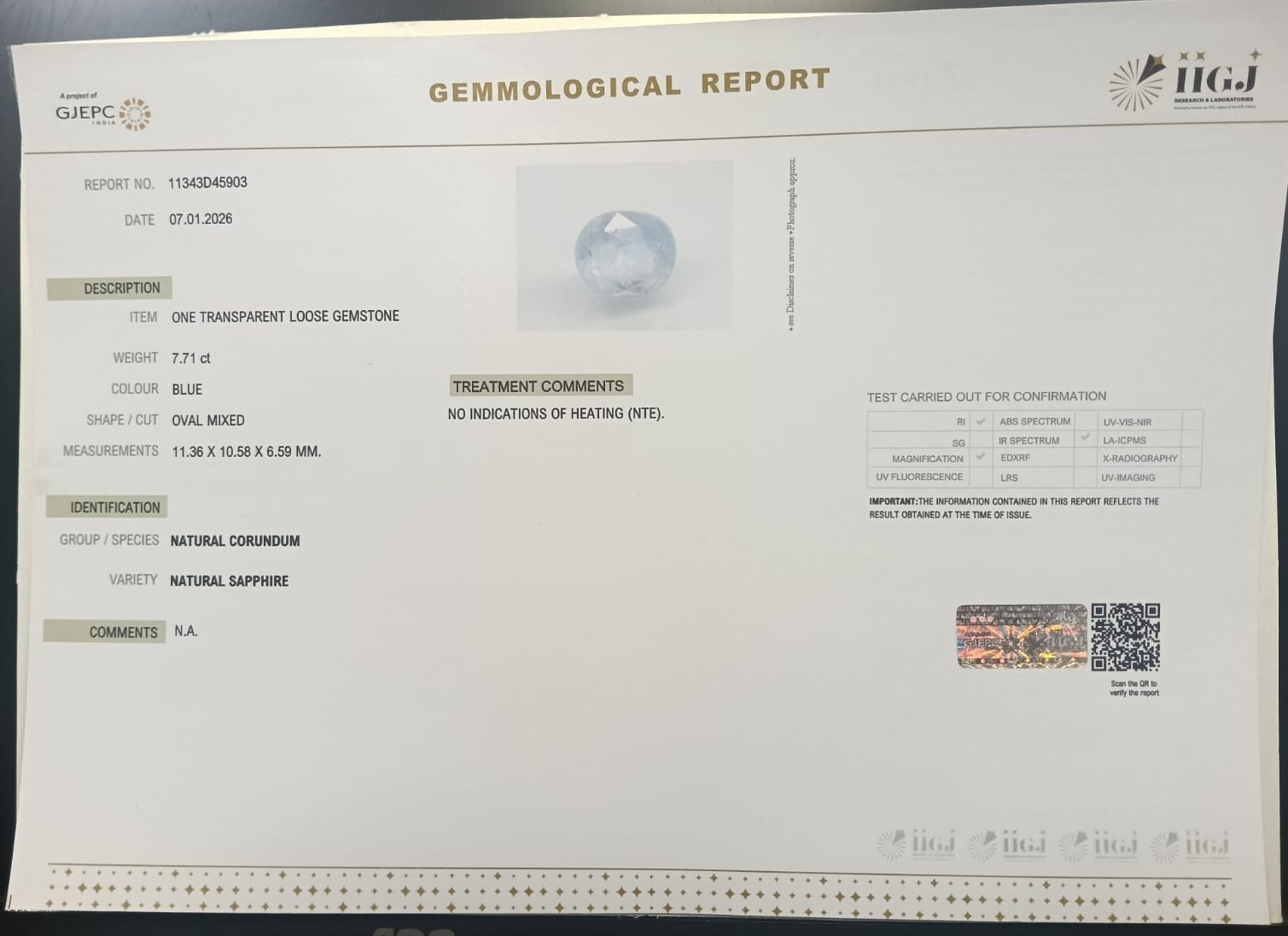 BSP15333 2 BLUE SAPPHIRE 7.71 Ct.