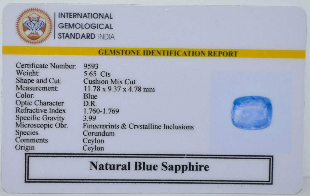 BSP15382 2 BLUE SAPPHIRE 5.65 Ct.
